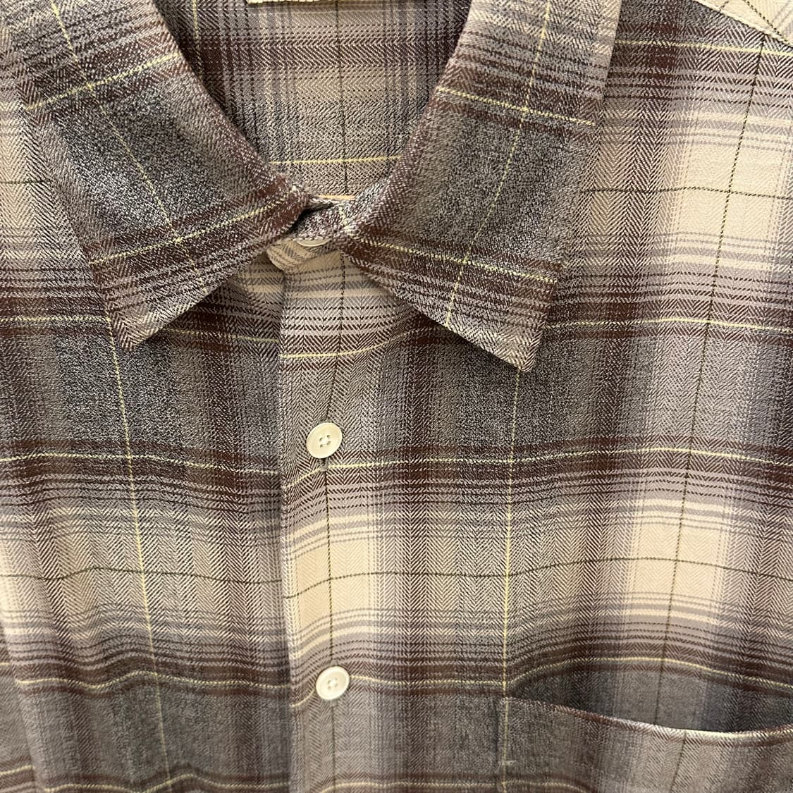 오라리 울 체크 셔츠 3사이즈  상품이미지3