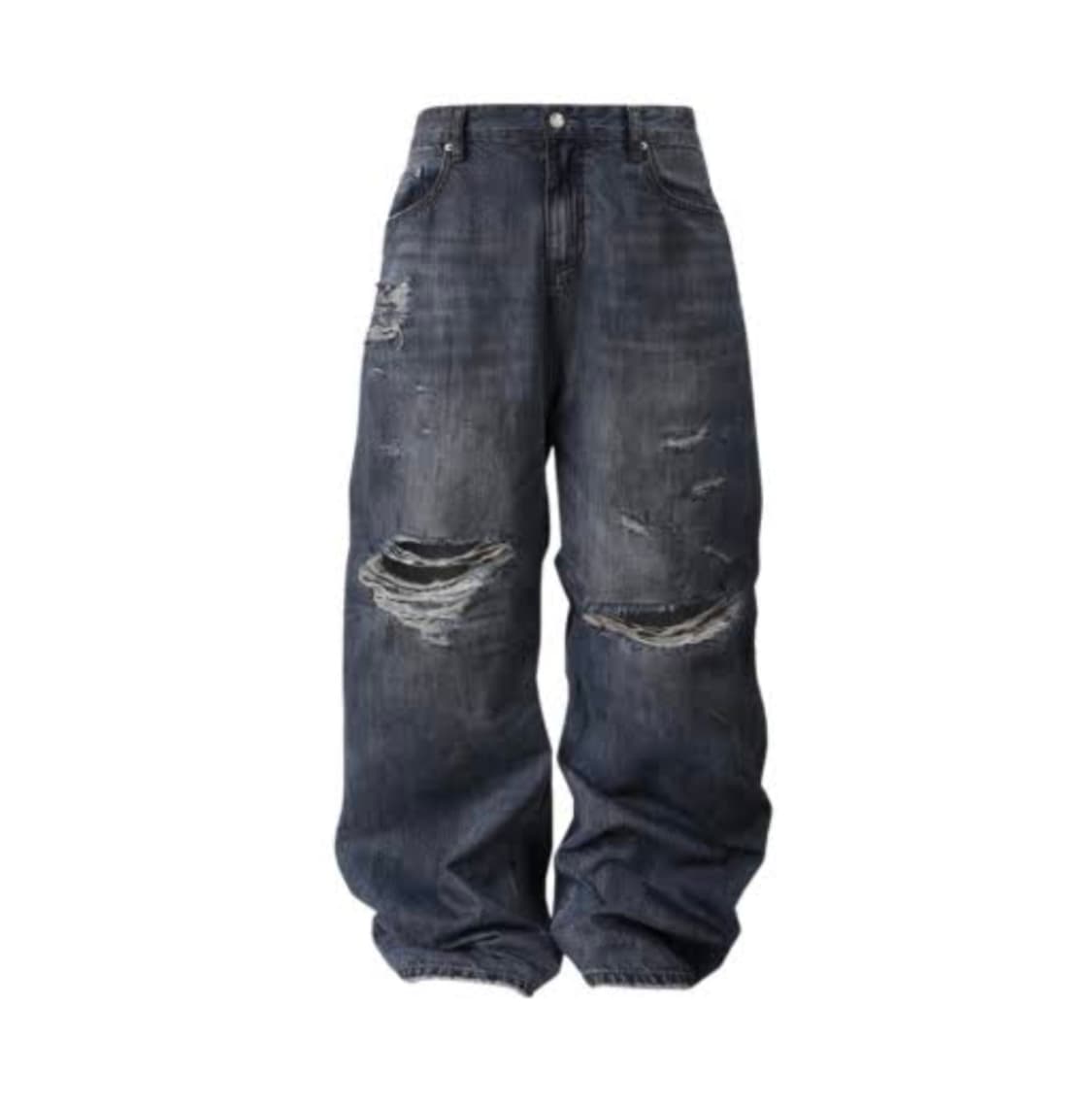 어웬드 데스트로이드 섬머 배기 진 워시드 블루 오일 더티 워싱 발렌시아가 상품이미지2