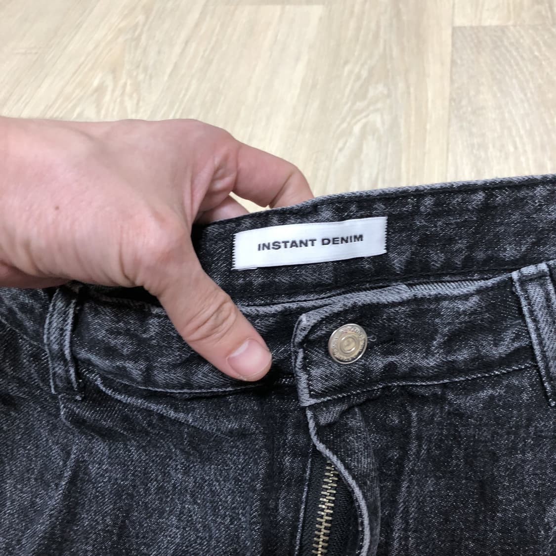 (31) 브랜디드 51024 쿠라보 원턱 와이드 블랙 워시드 데님 상품이미지4