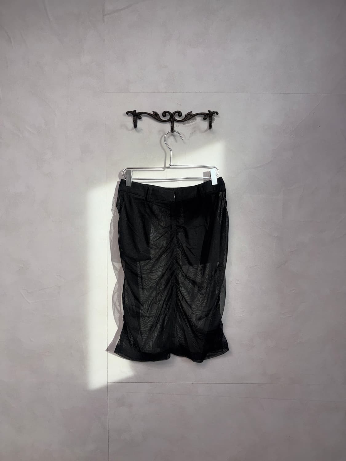 Black shirring pocket layering skirt 상품이미지3