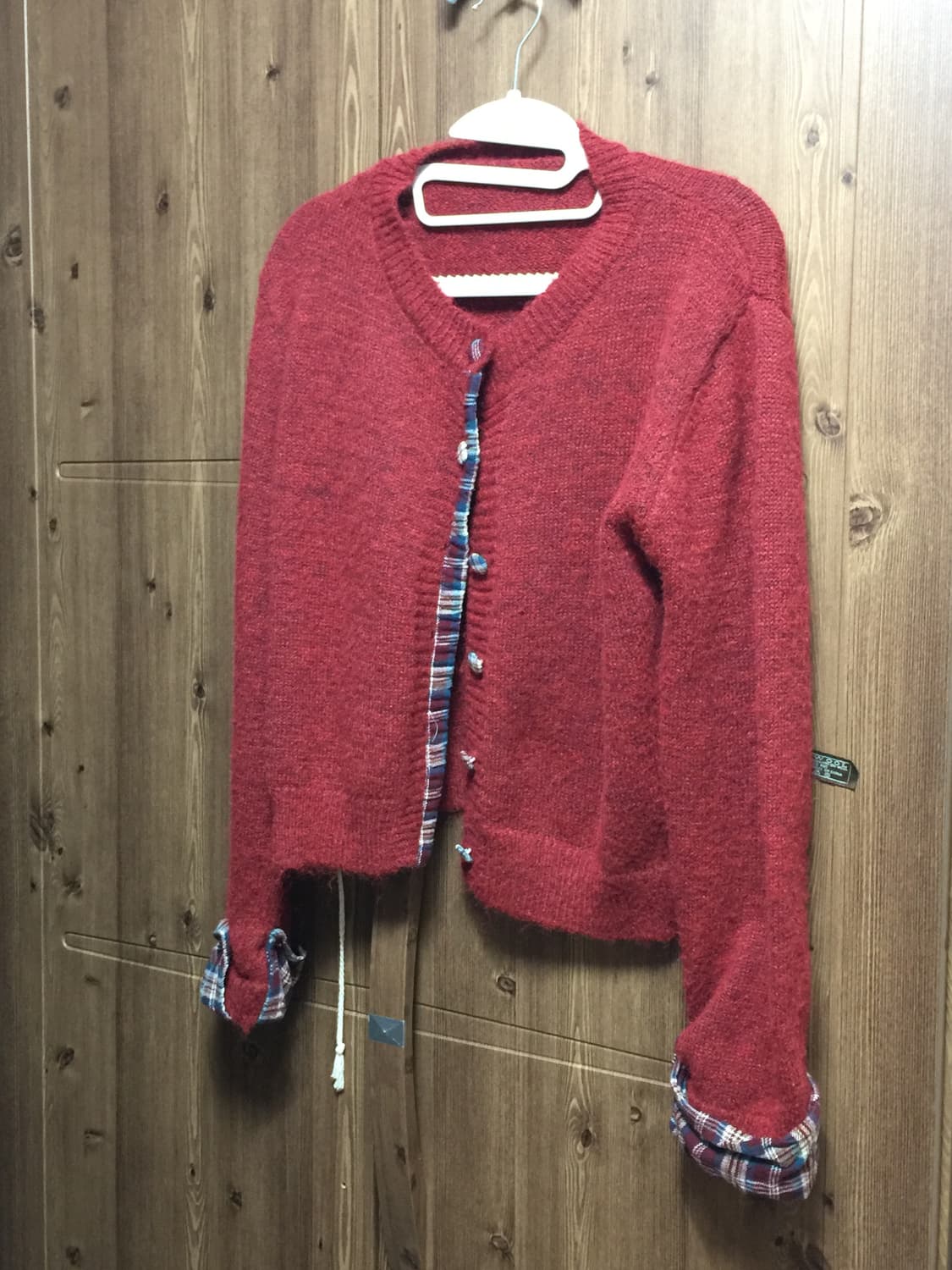 체크 니트 가디건 상품이미지1