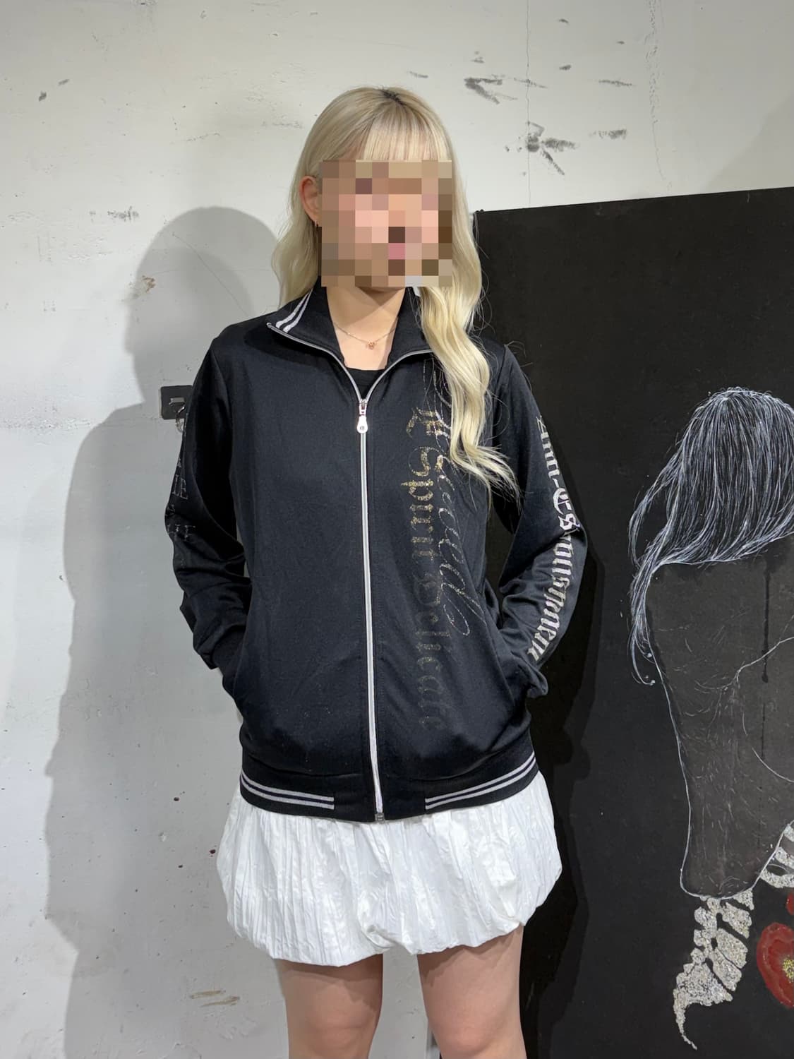 JPN 일본 빈티지 고딕 락 펑크 날개 프린팅 갸루 져지 M 상품이미지2