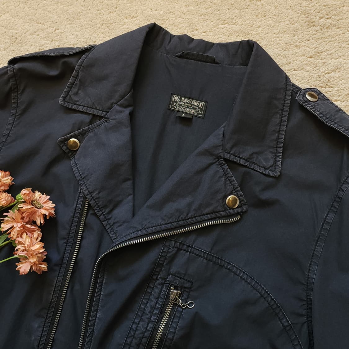 폴로 진스 바이커 자켓 라이더 자켓 코튼 L 상품이미지5