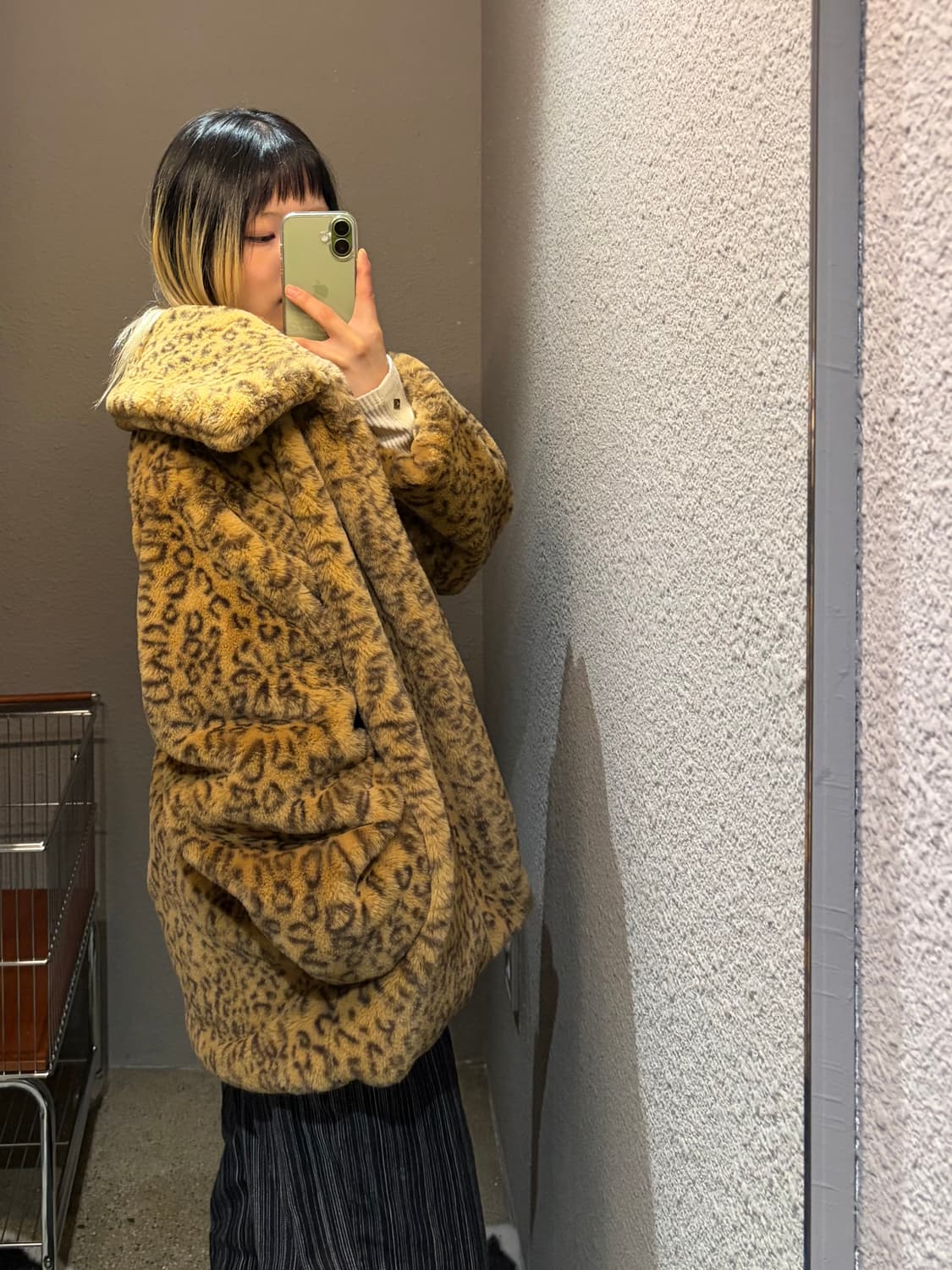 빈티지 빅카라 레오파드 퍼자켓 상품이미지4