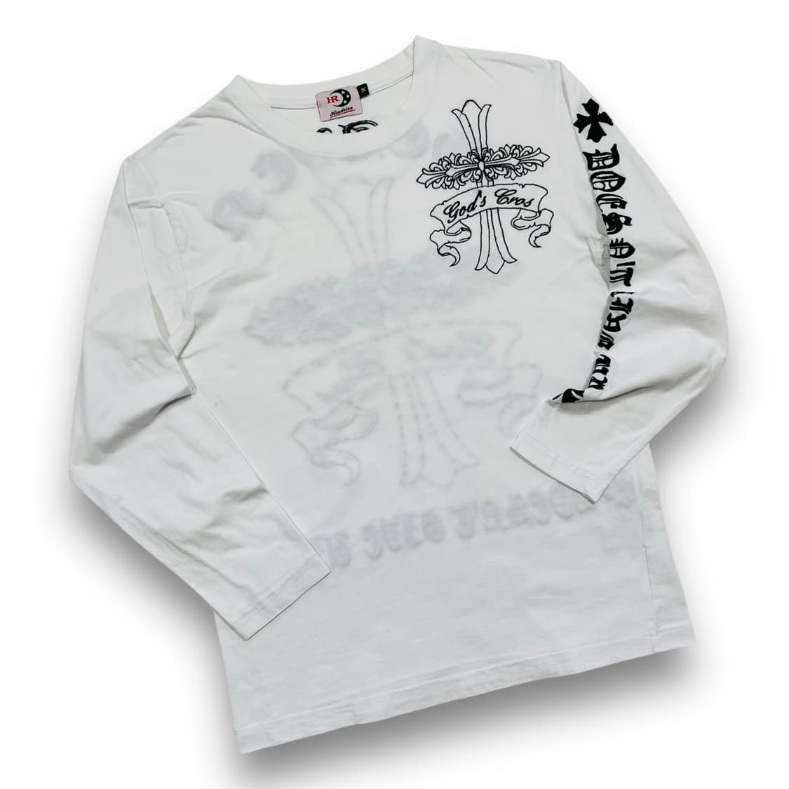 HR cross lettering White long sleeve 상품이미지3