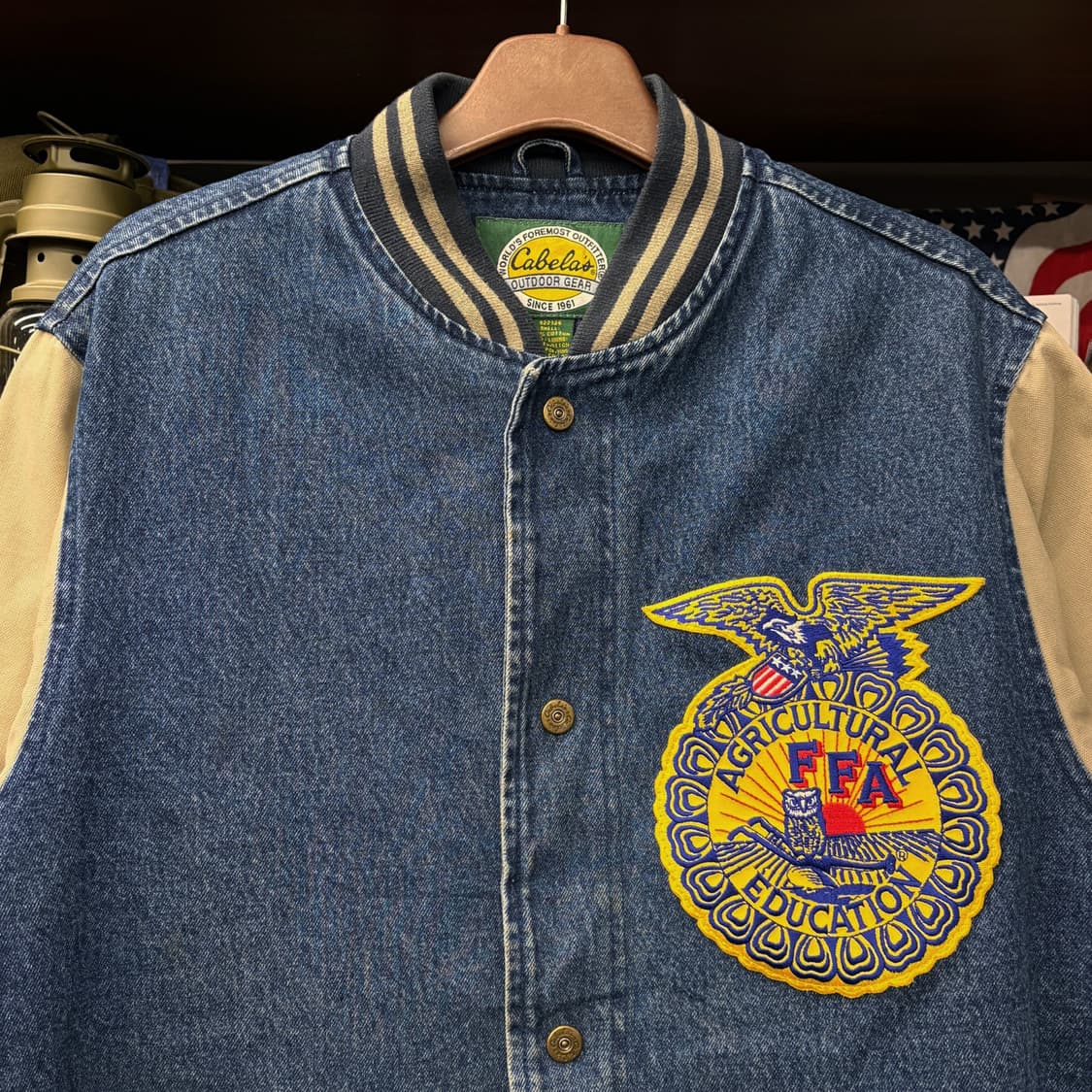 90s Cabla's FFA 빅패치 데님 코튼 바시티 자켓 N525 상품이미지3