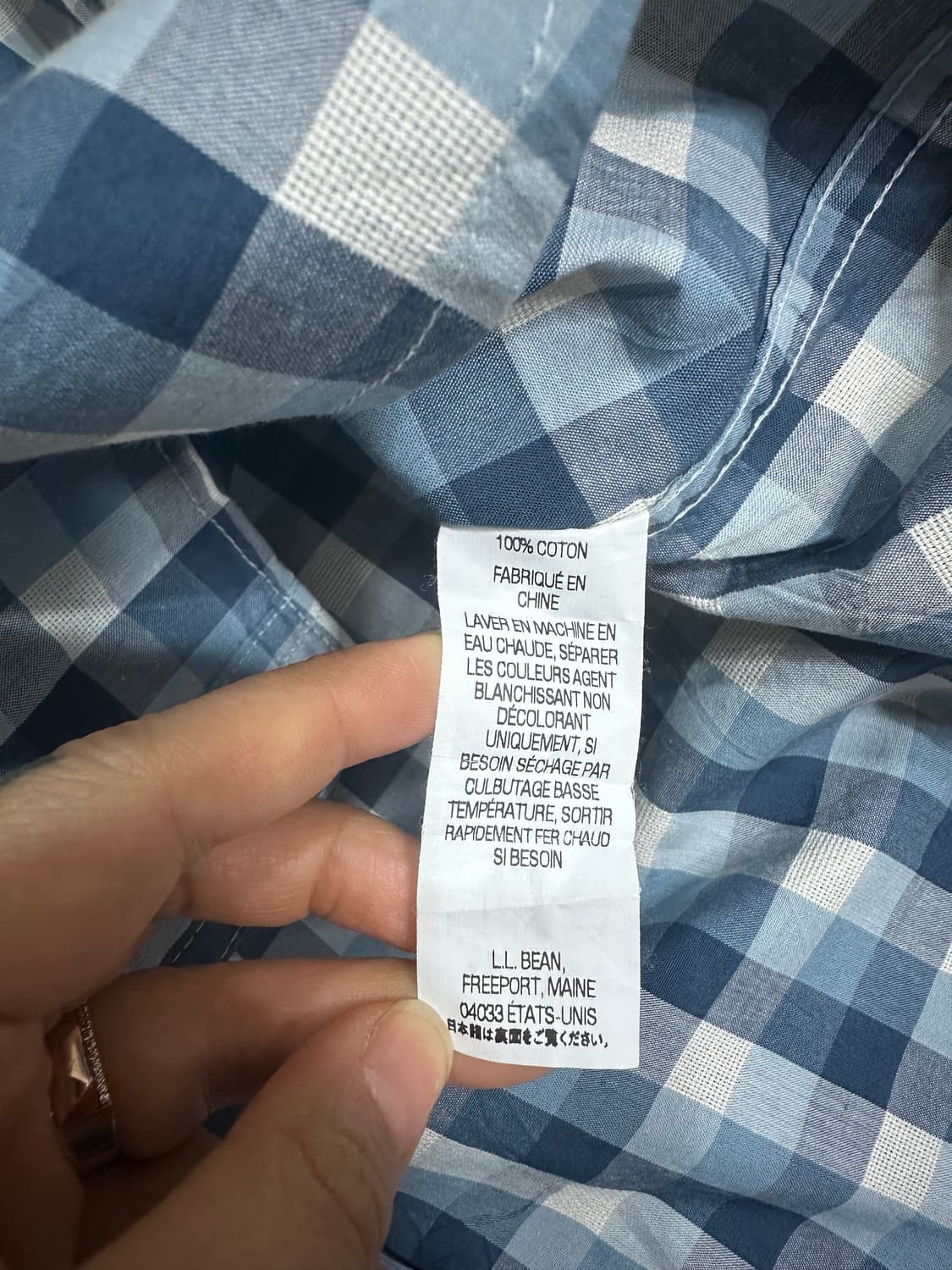 L.L.Bean 깅엄체크 반팔 셔츠 M 새제품 상품이미지4