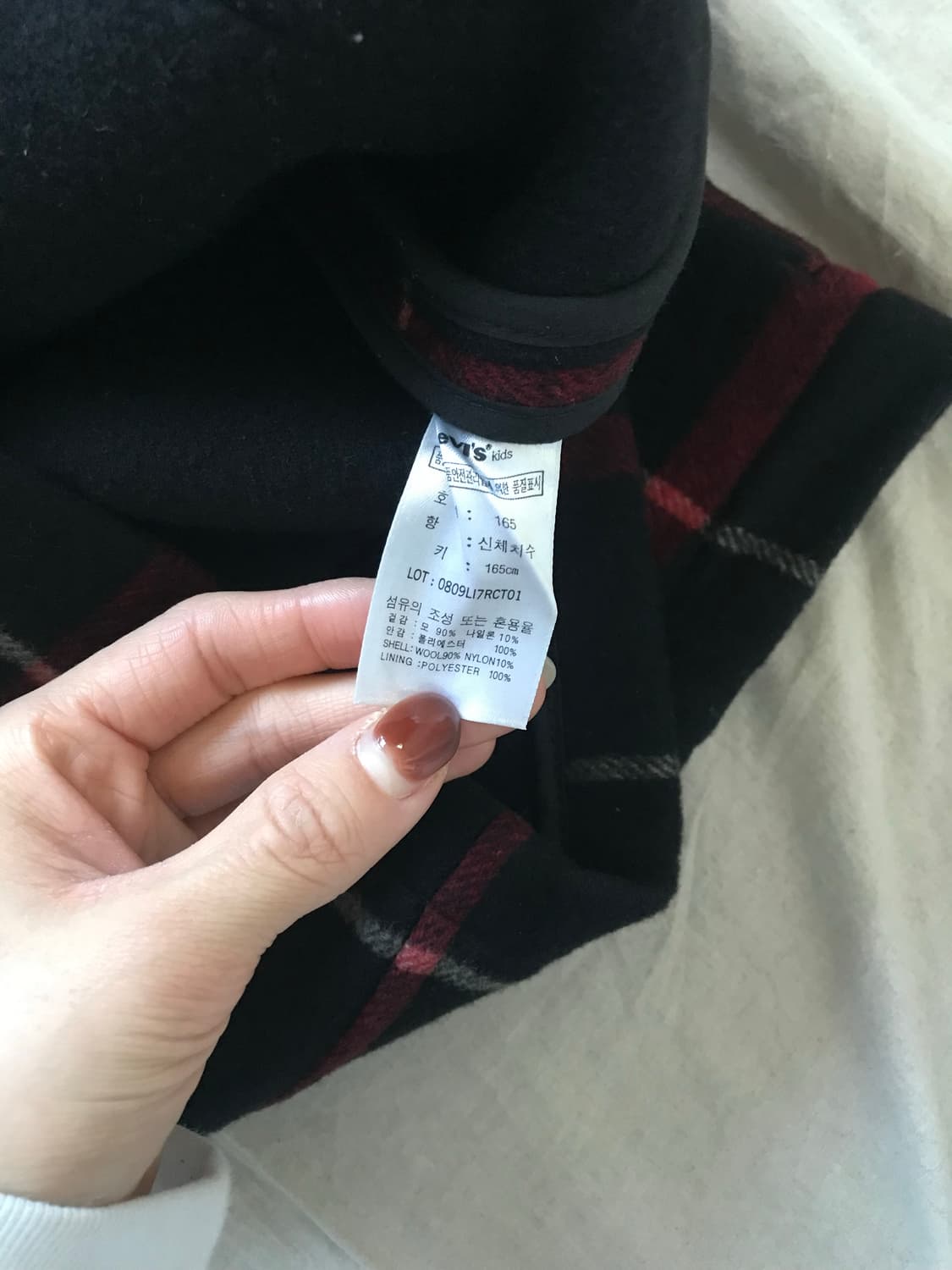 리바이스 레드 탭 체크 떡볶이 코트 상품이미지8