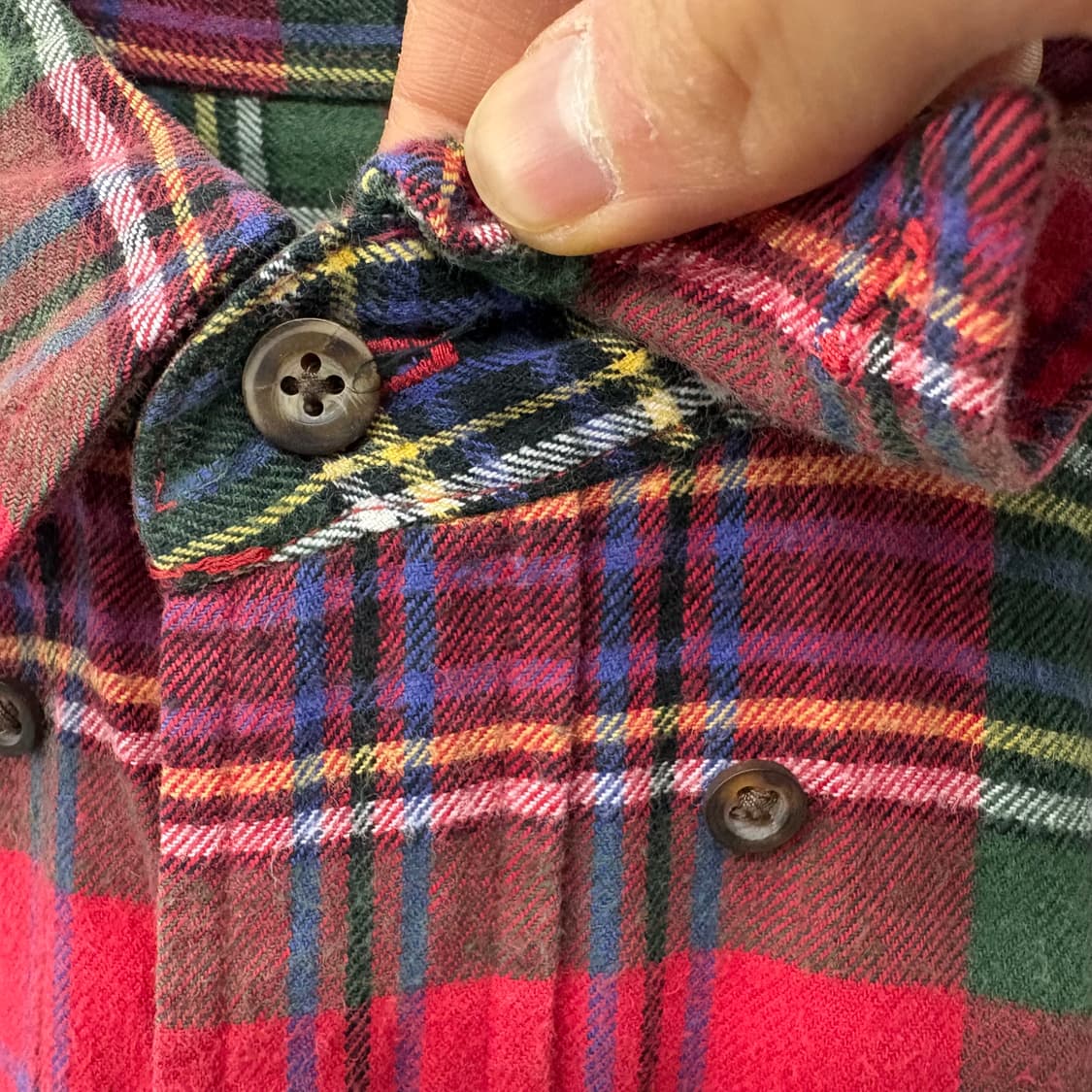 에디바우어 레드 체크 긴팔 셔츠 L 상품이미지4