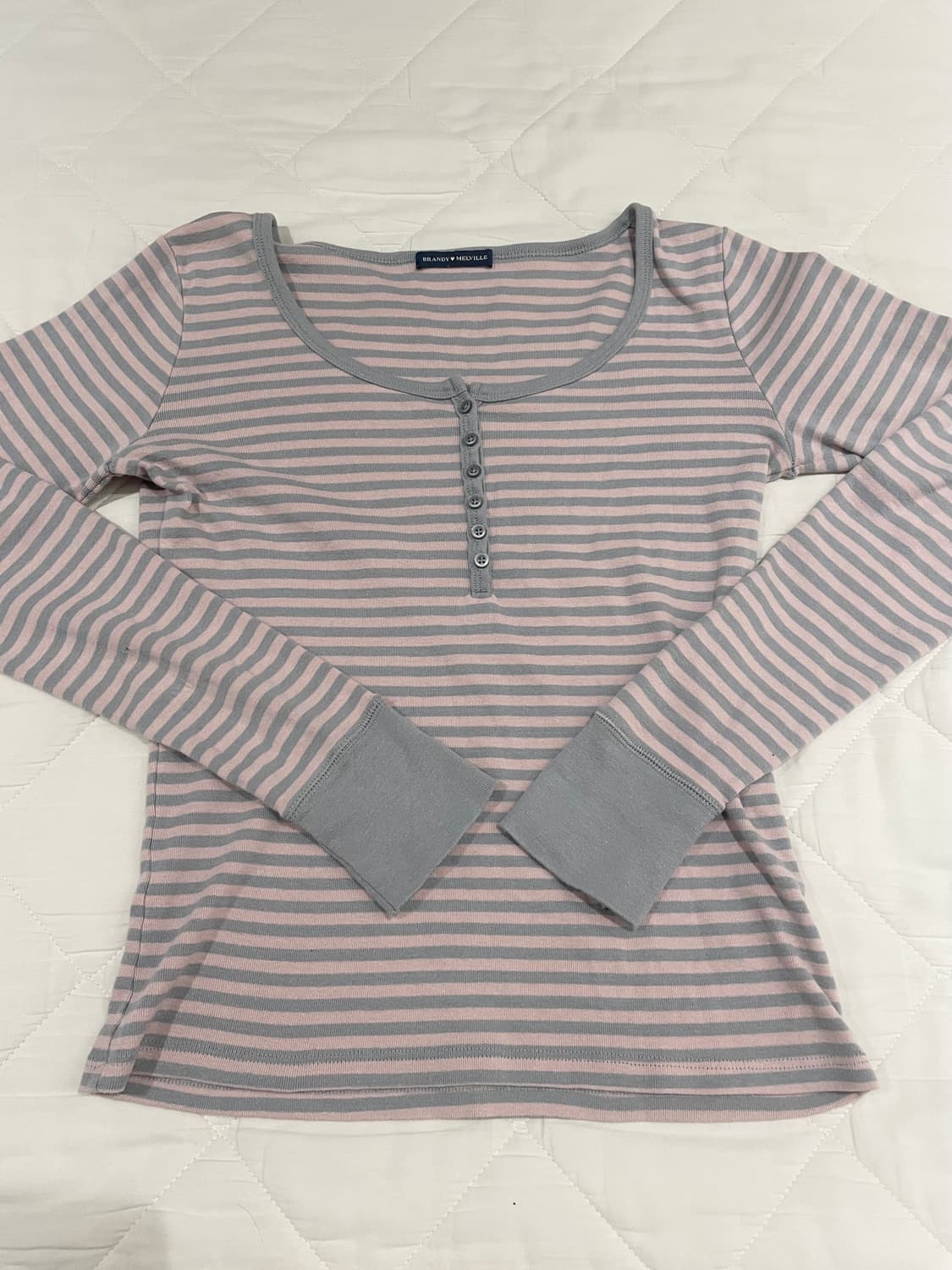 브랜디멜빌 롱슬리브 핑크그레이 zelly 스트라이프 상품이미지2