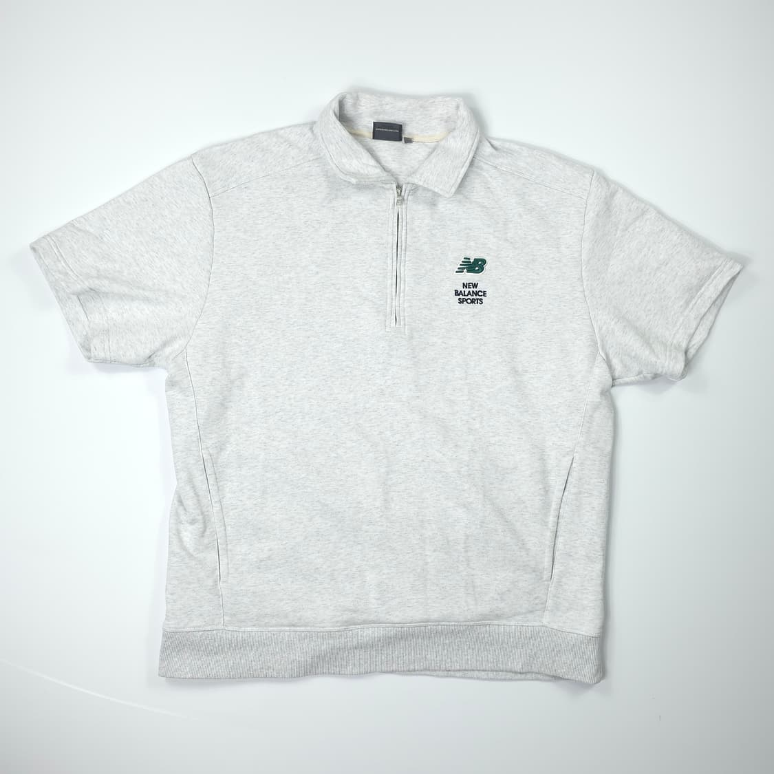 뉴발란스 하프집업 반팔 맨투맨 라이트그레이 (XL) 상품이미지1