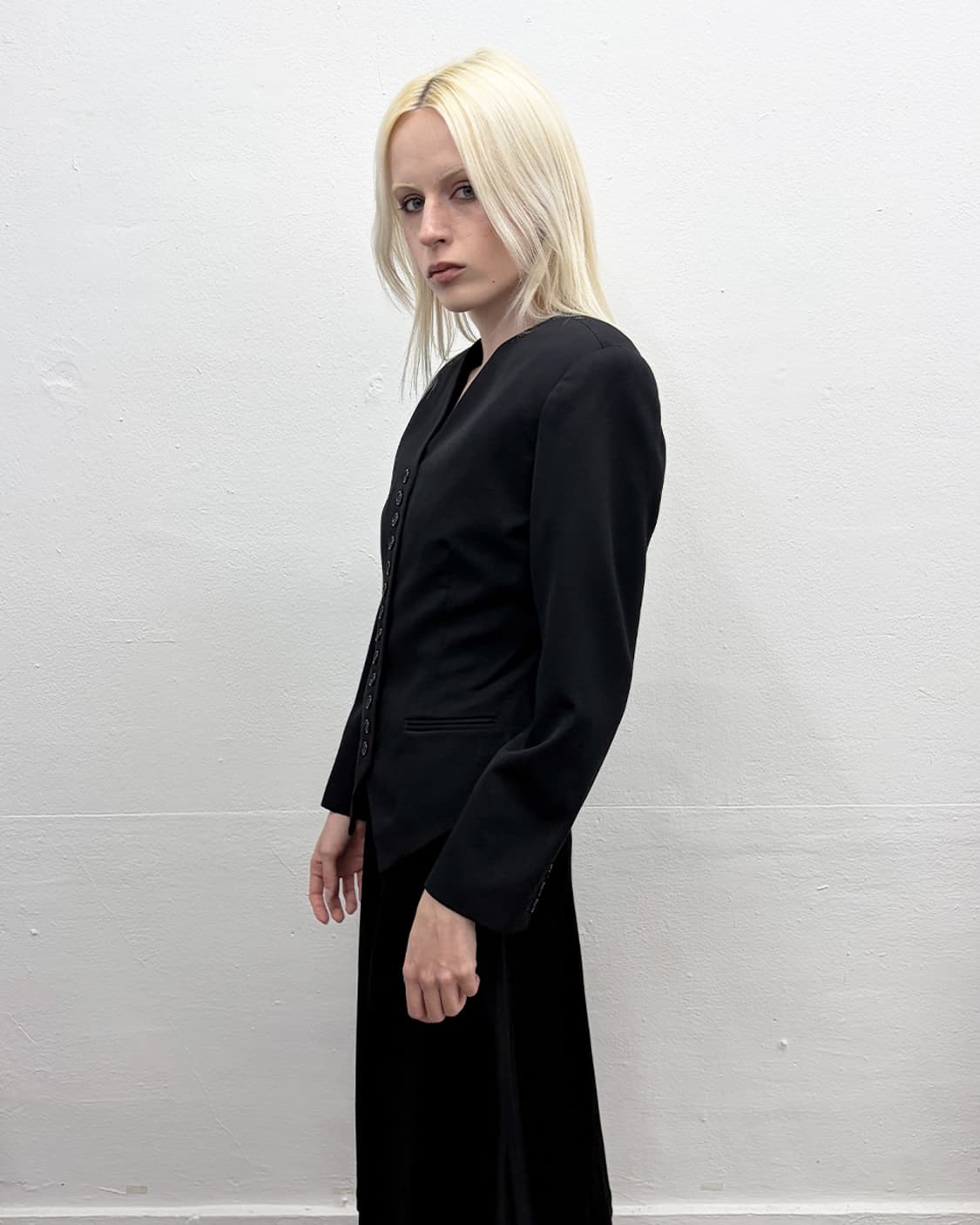 노마 카말리 버튼 디테일 논칼라 블레이저 상품이미지3