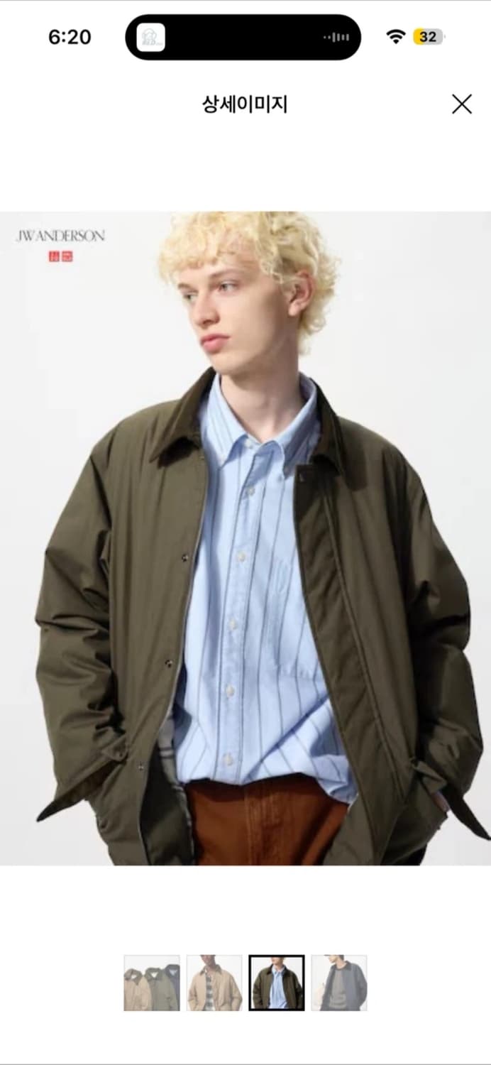 새상품) 유니클로 JW 앤더슨  유틸리티 재킷 올리브 M 상품이미지1