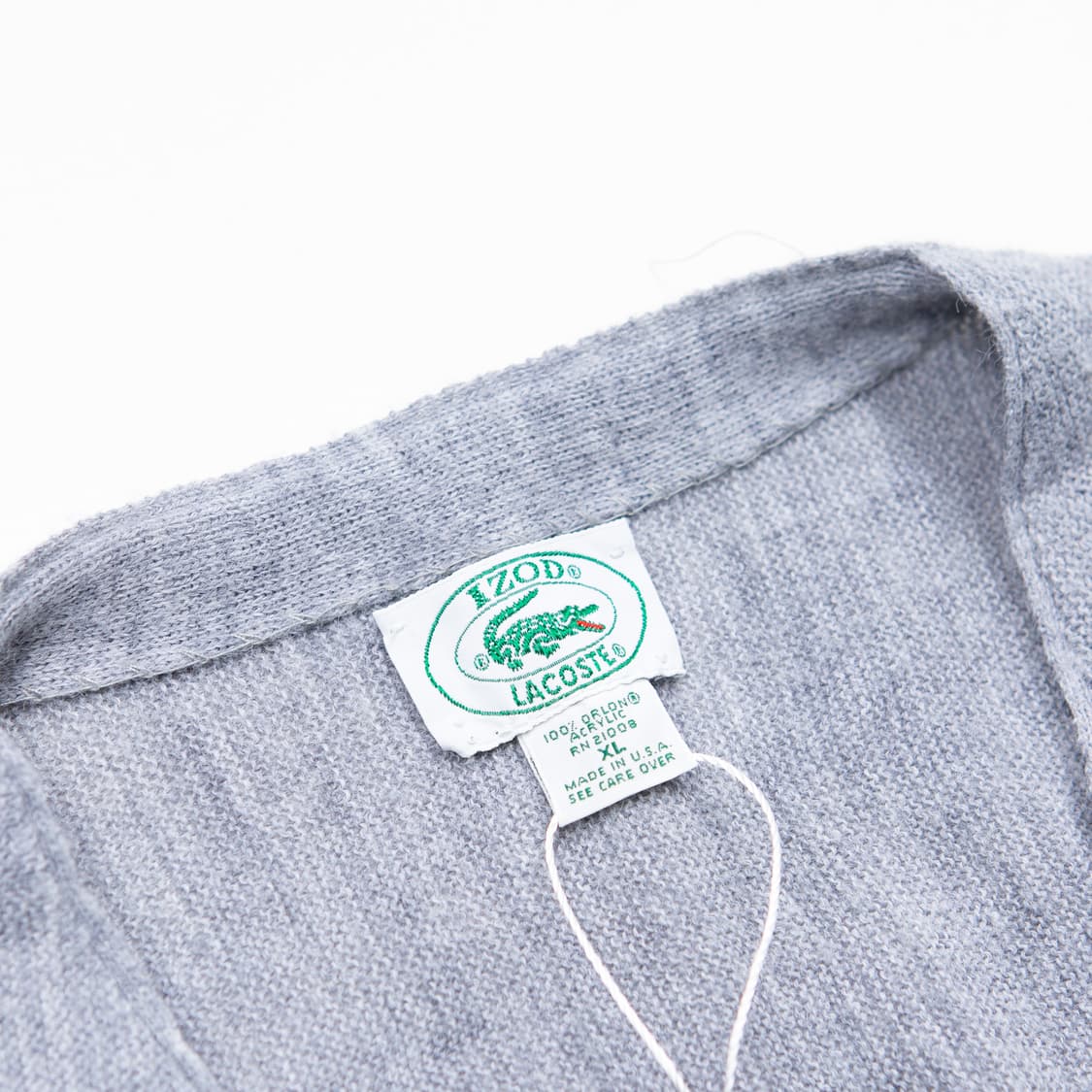 80s IZOD 라코스테 아크릴 가디건 그레이 상품이미지5