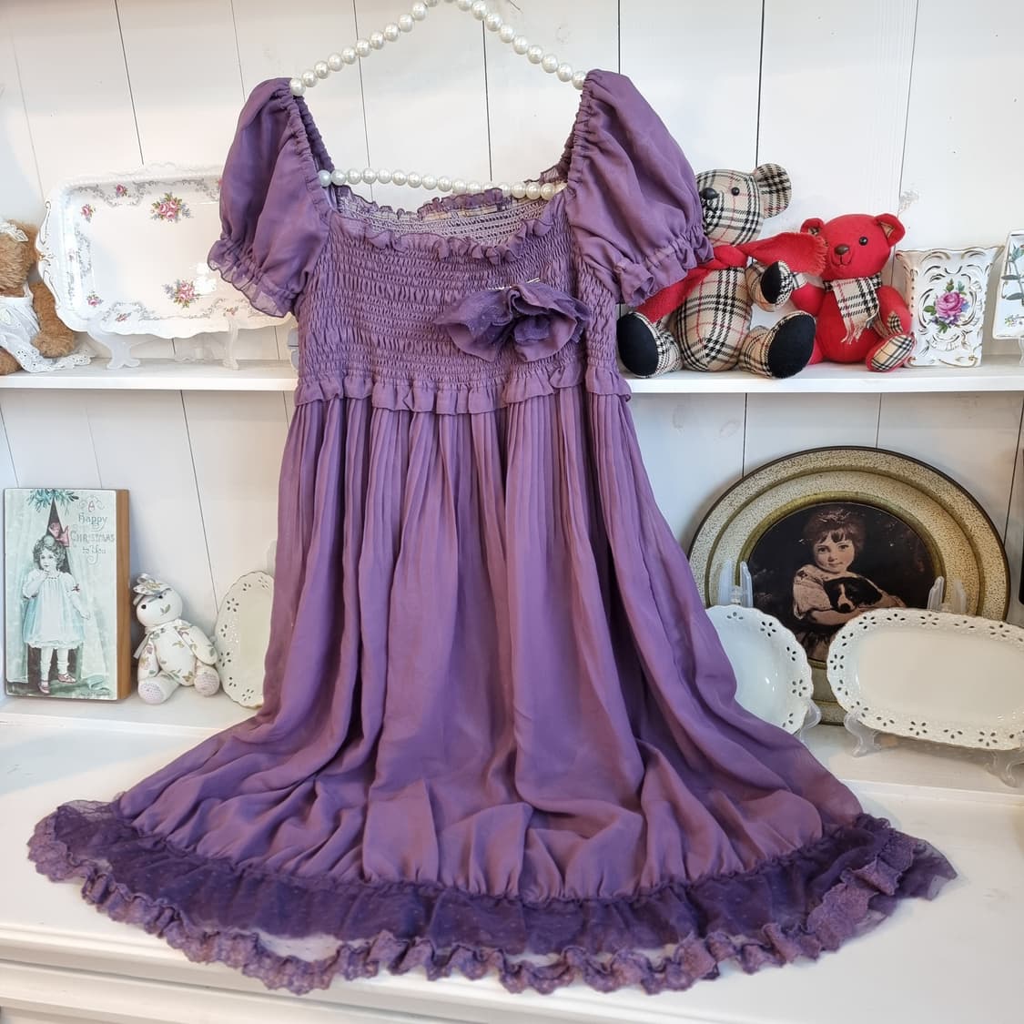 axes femme 퍼플 로맨틱 셔링 원피스 상품이미지2