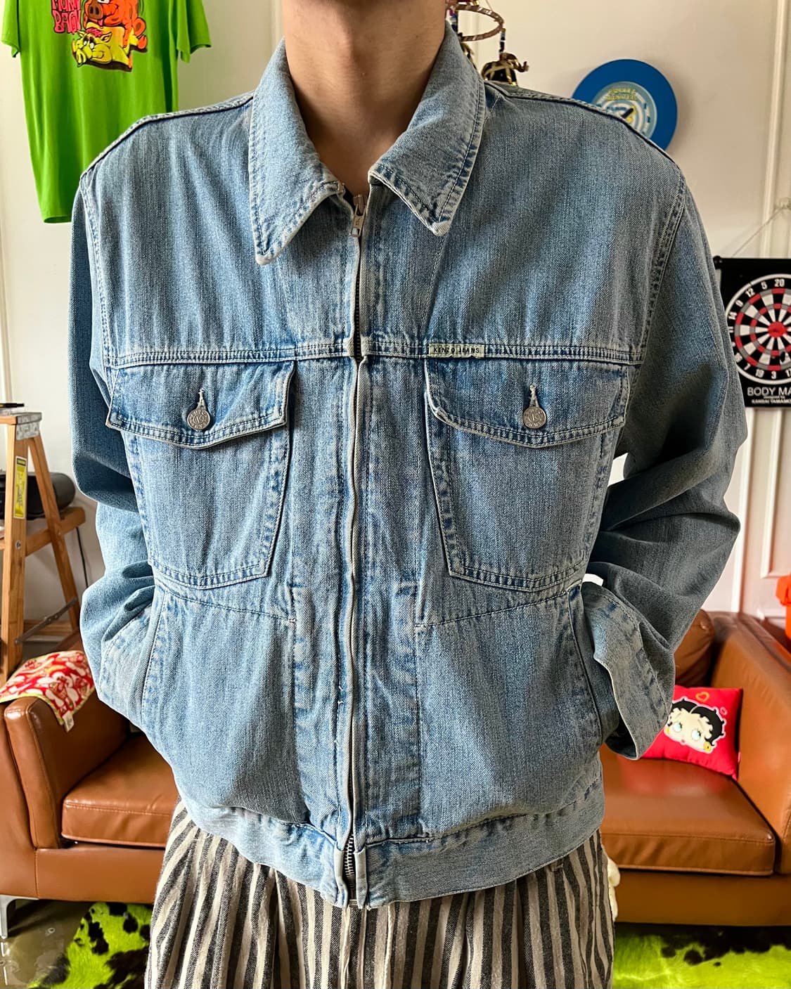 1980-90s Old KENZO Jeans Denim Trucker 상품이미지2