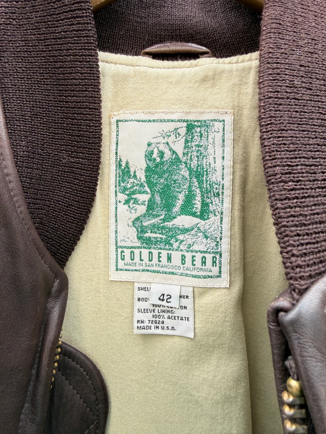 80s 골든베어 소가죽 ma-1 자켓 42(2XL) 상품이미지10