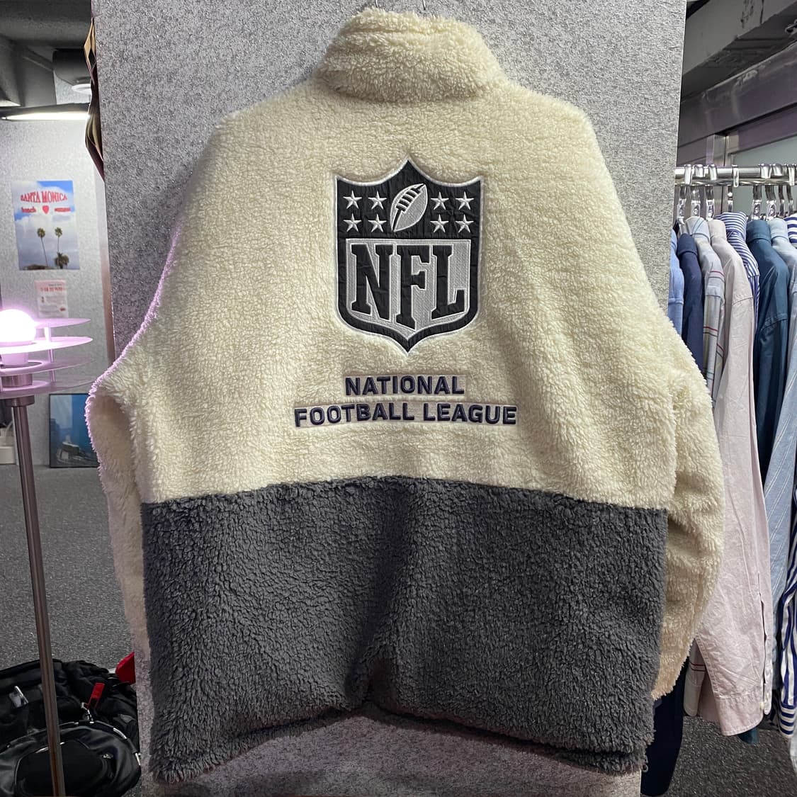 NFL 빅로고 쉐르파 리버시블 다운 숏 패딩 B3126 상품이미지5