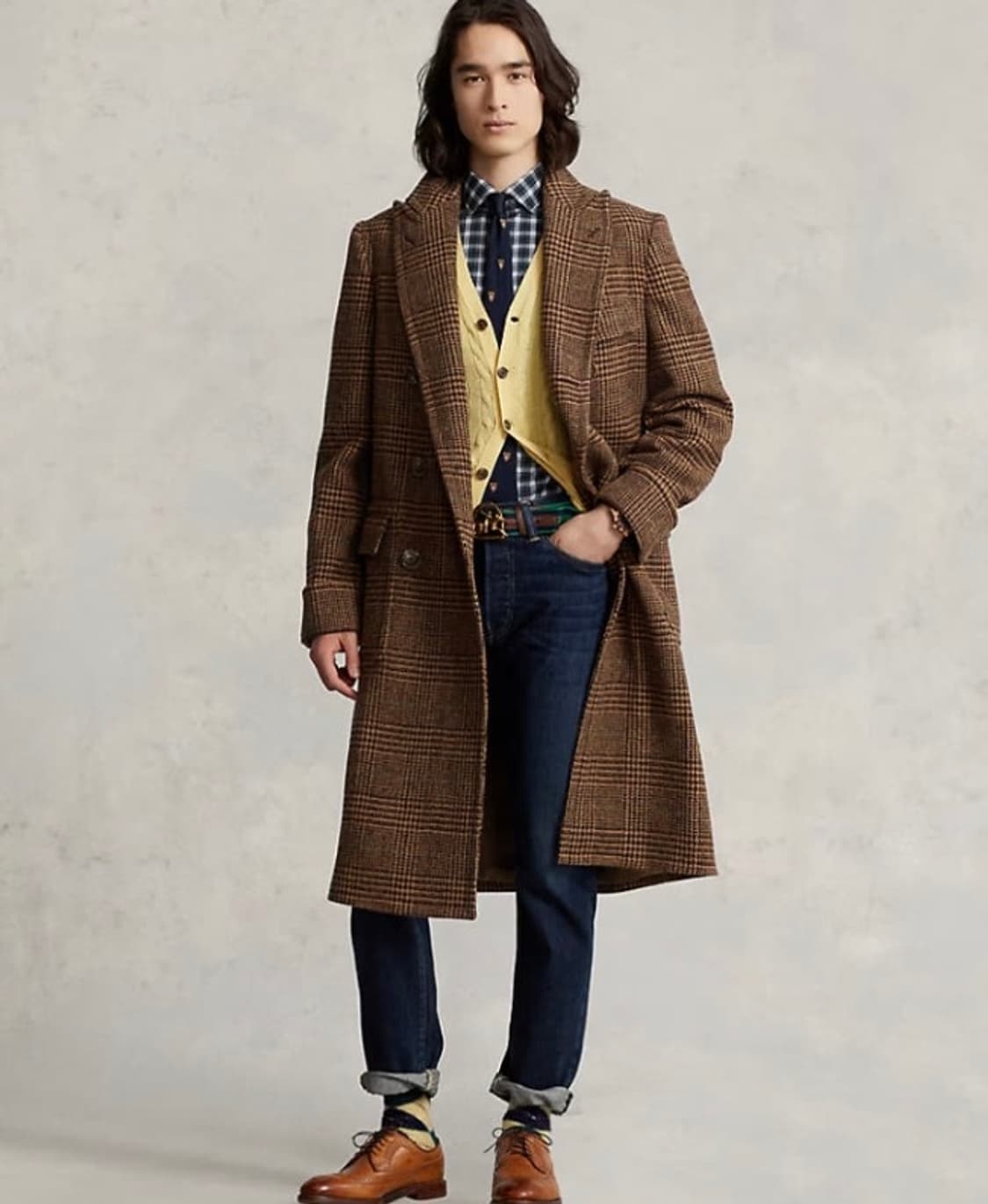 구매글) 폴로 더블 코트 - 카멜, 헤링본, 글렌 체크 38 구매합니다 상품이미지2