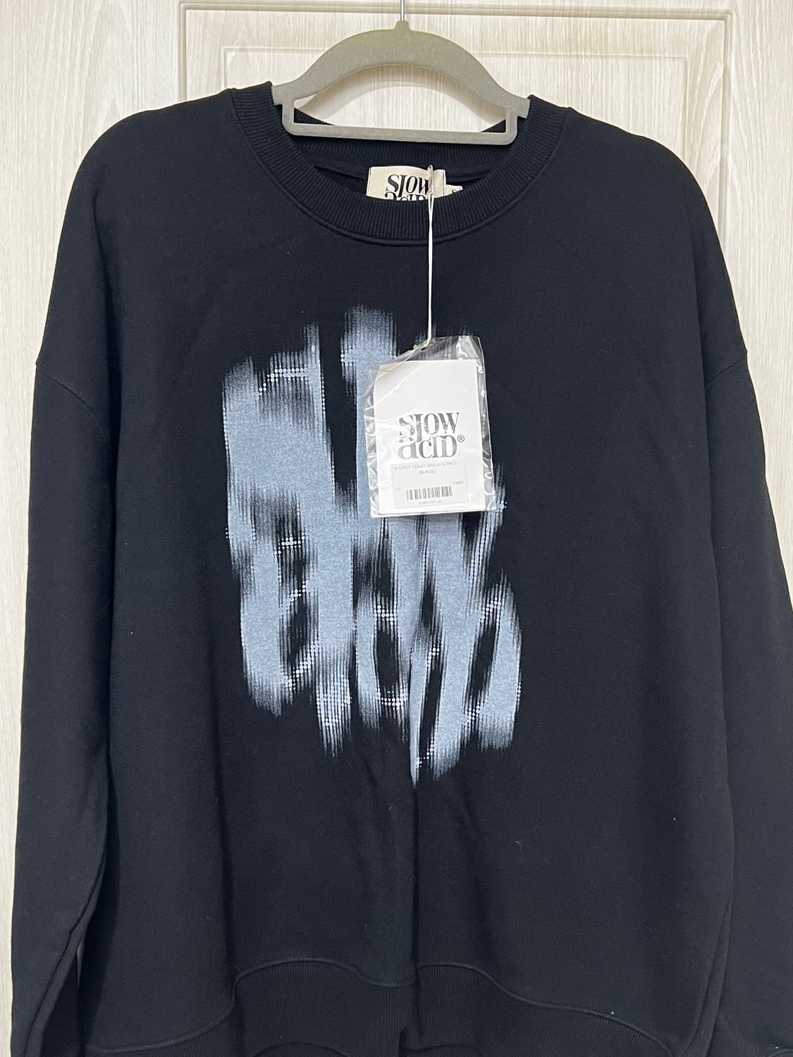 슬로우애시드 블러리 로고 스웨트셔츠 블랙 S사이즈 상품이미지3