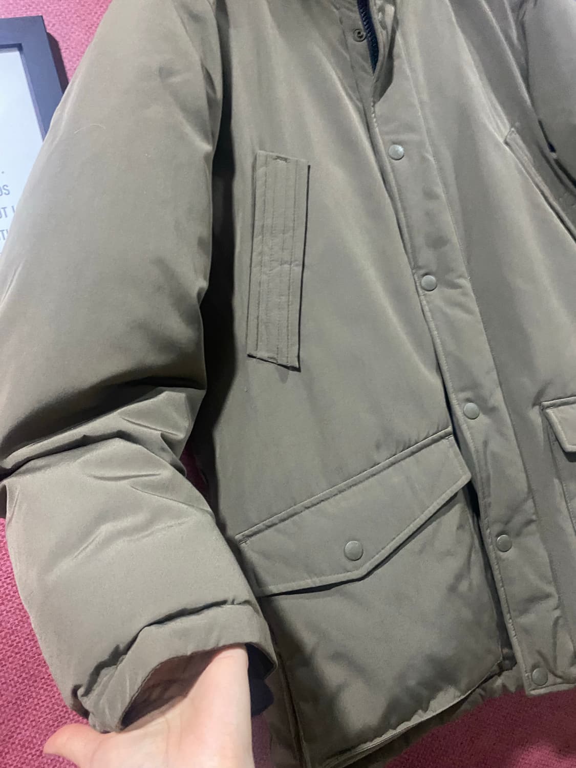 커버낫 카키 패딩 L 상품이미지4