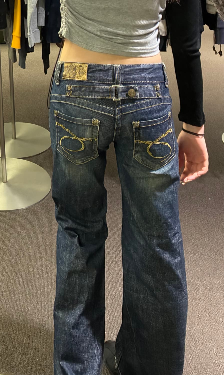 23)레드페퍼 빈티지 y2k 로우라이즈 플레어 데님팬츠 상품이미지3