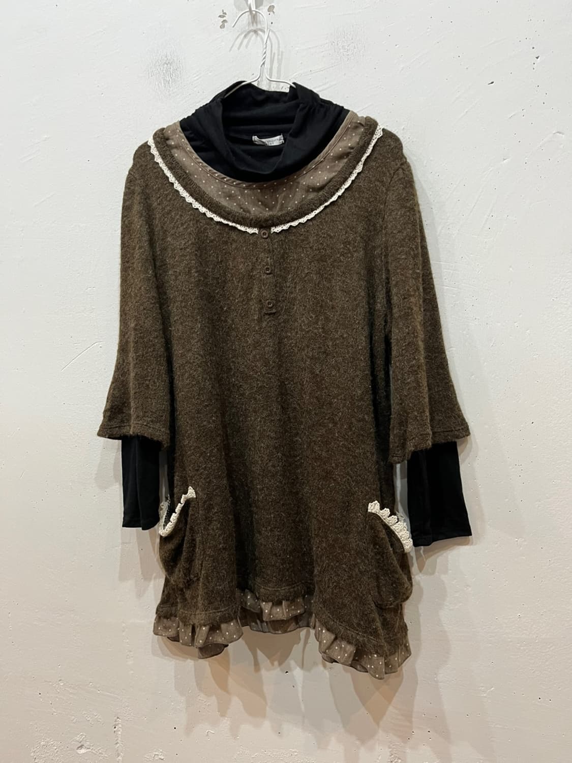 naturalstore calof JPN 모리 니트 레이어드 원피스 상품이미지1