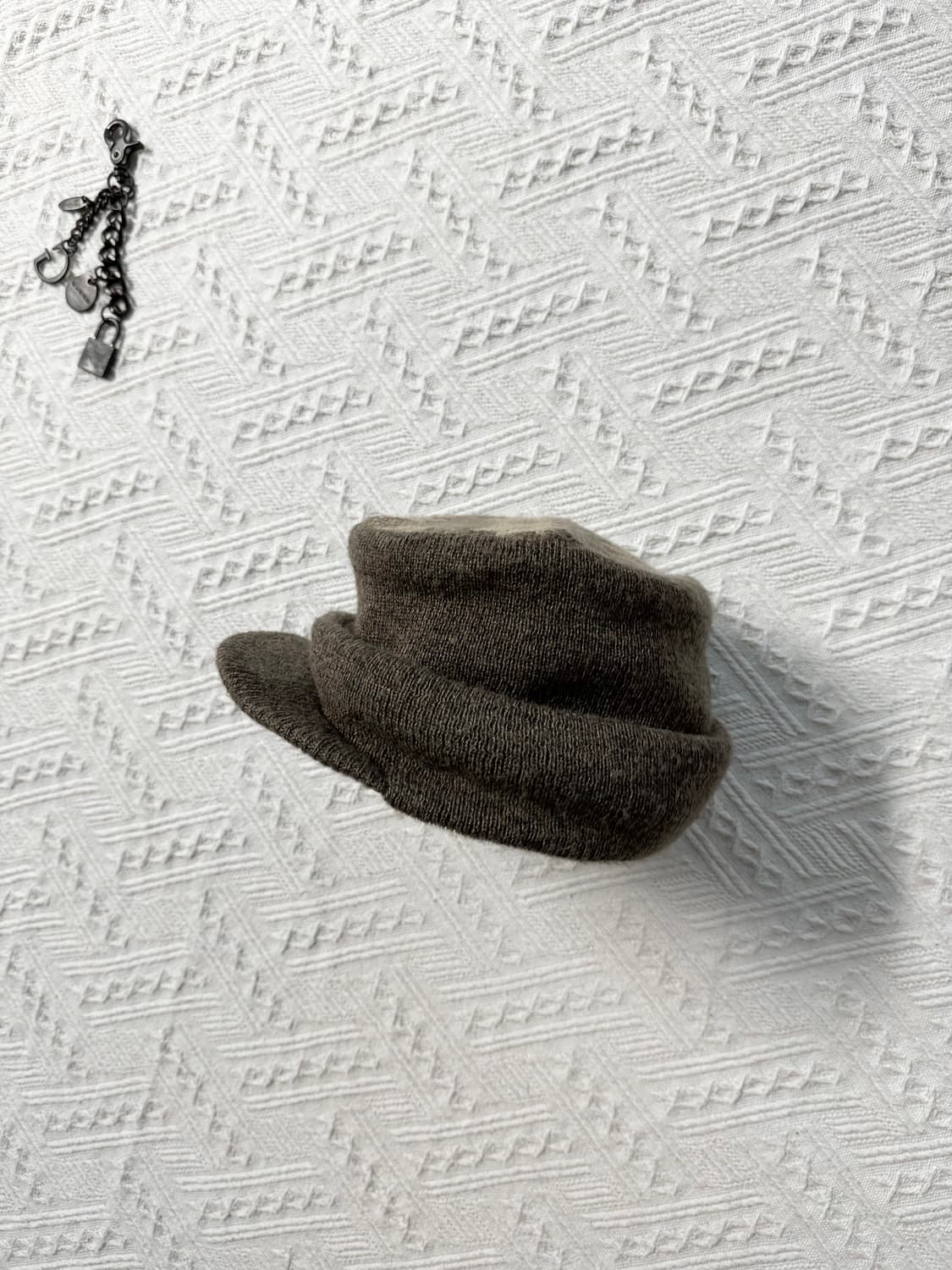 울 혼방 스노우 플레이크 패턴 니트 캡 상품이미지7