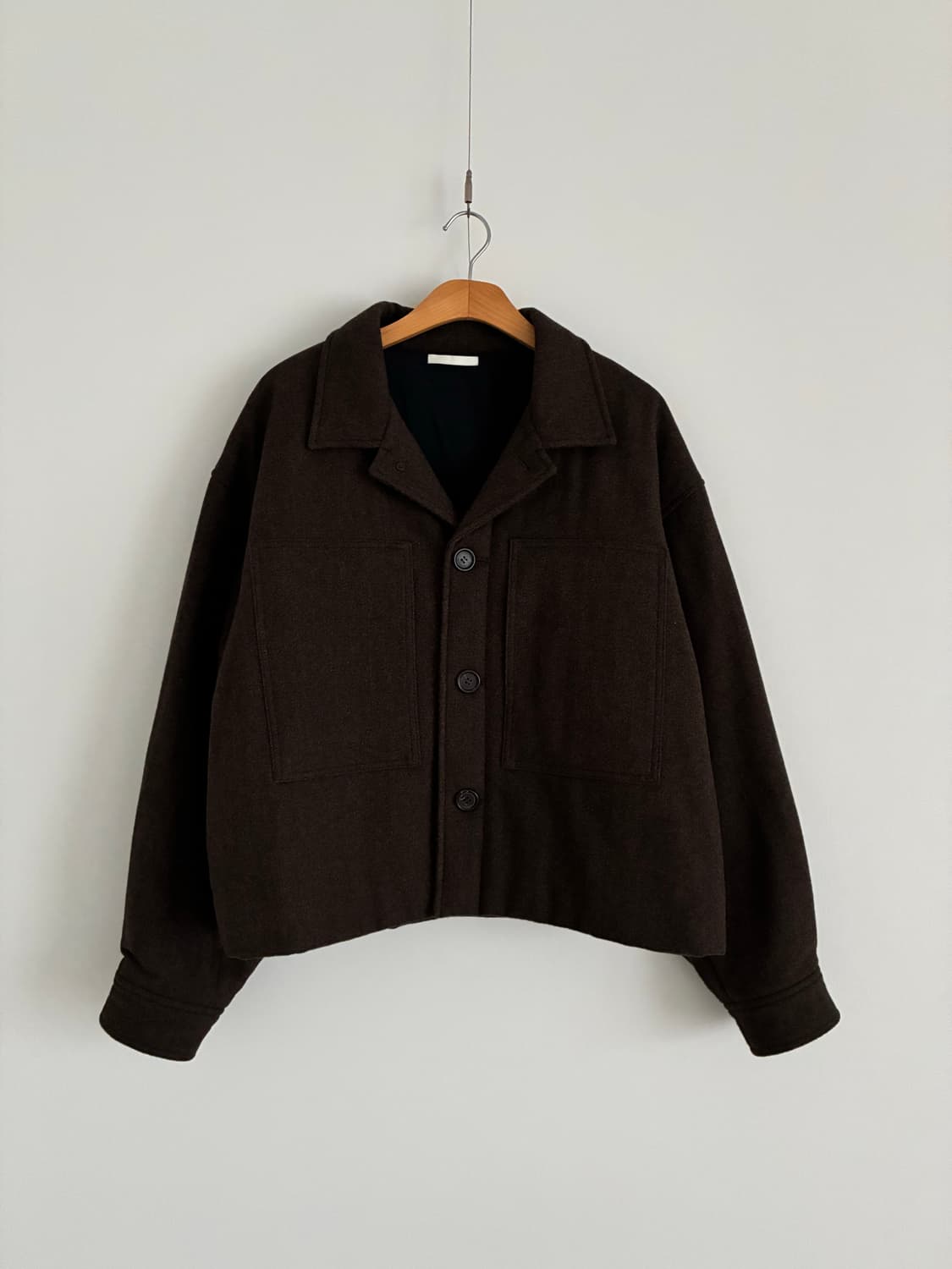 아모멘토 울 패디드 크롭 자켓 브라운 M 상품이미지1