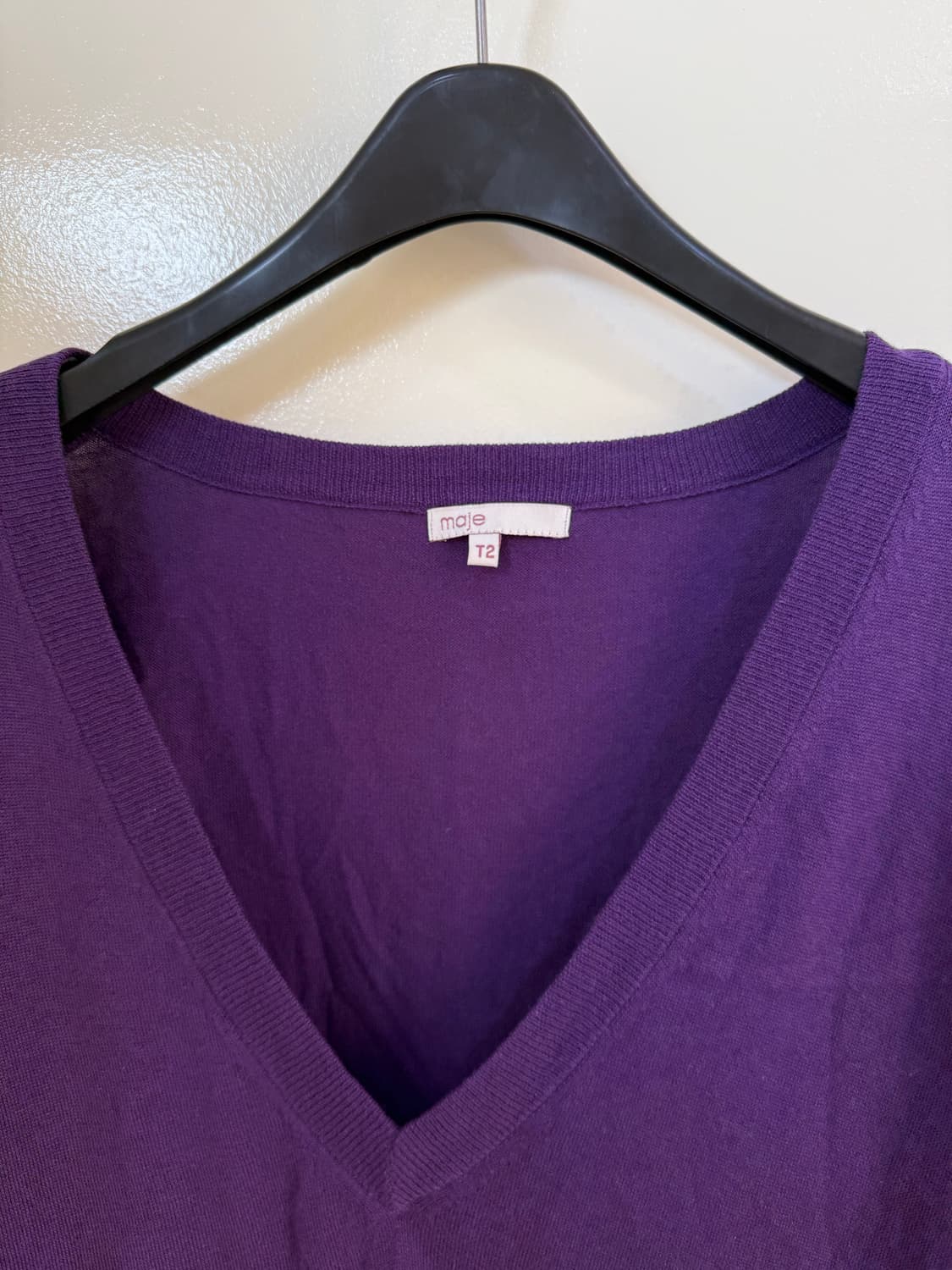 마쥬 퍼플 브이넥 롱니트 정품 상품이미지4