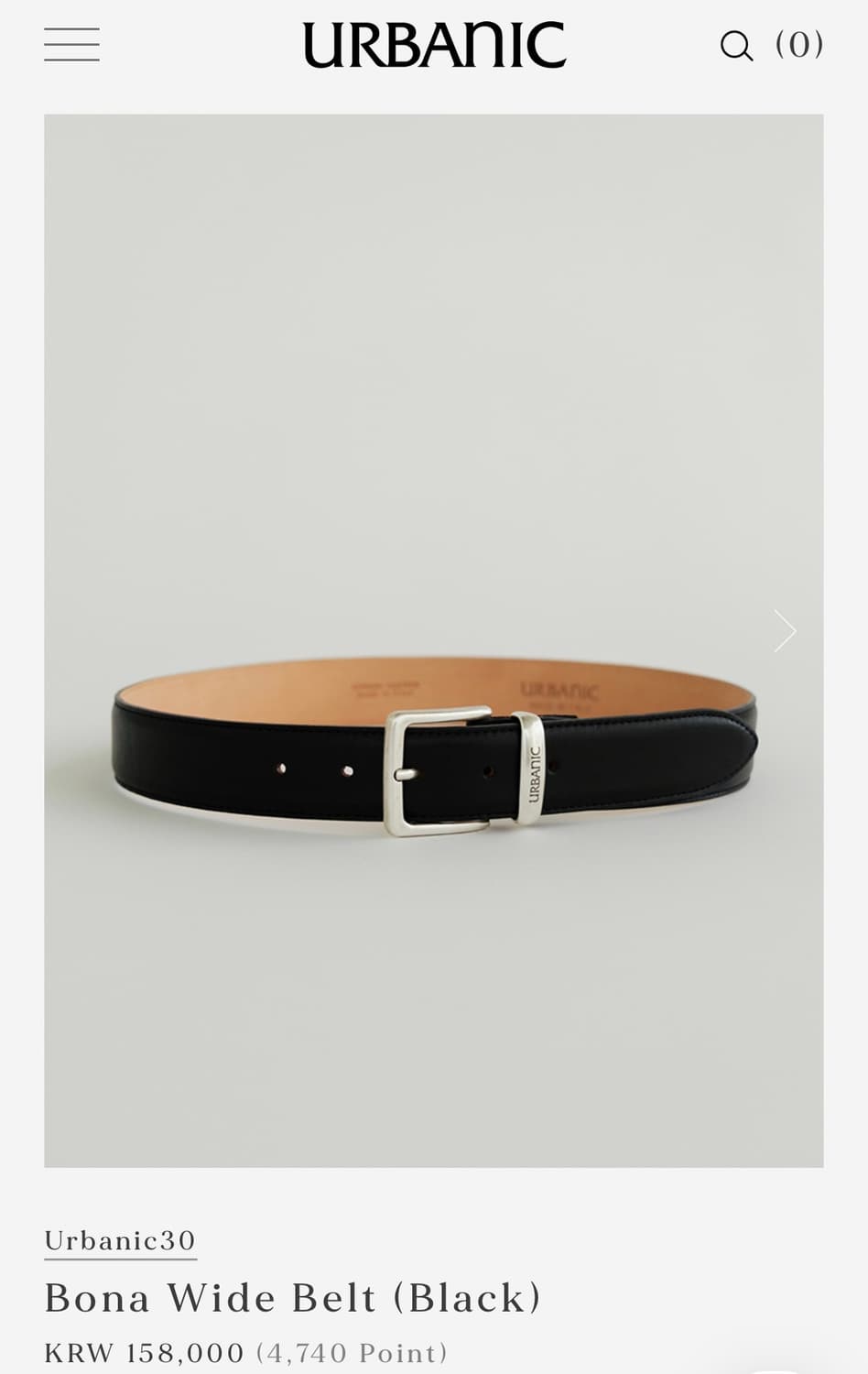 URBANIC30 Bona Wide 벨트 블랙 새상품(얼바닉30 벨트) 상품이미지1
