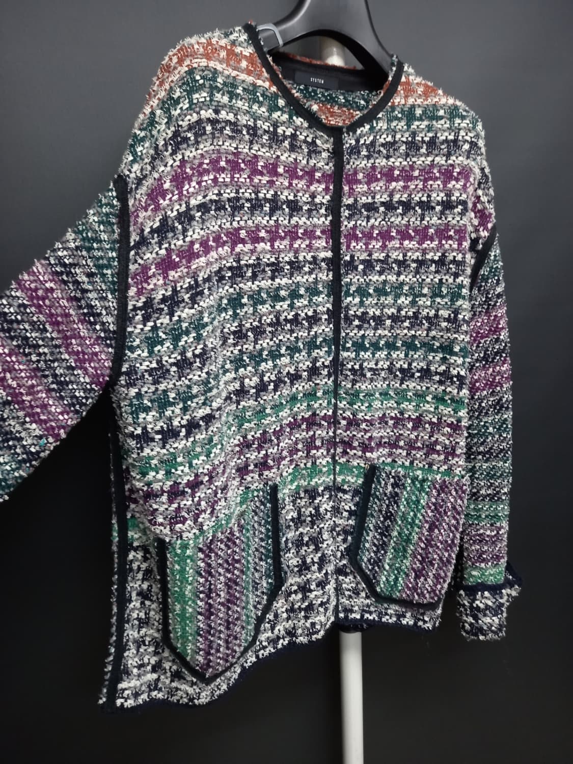 시스템 춘추 얇은트위드 가디건 F 44-77 상품이미지4