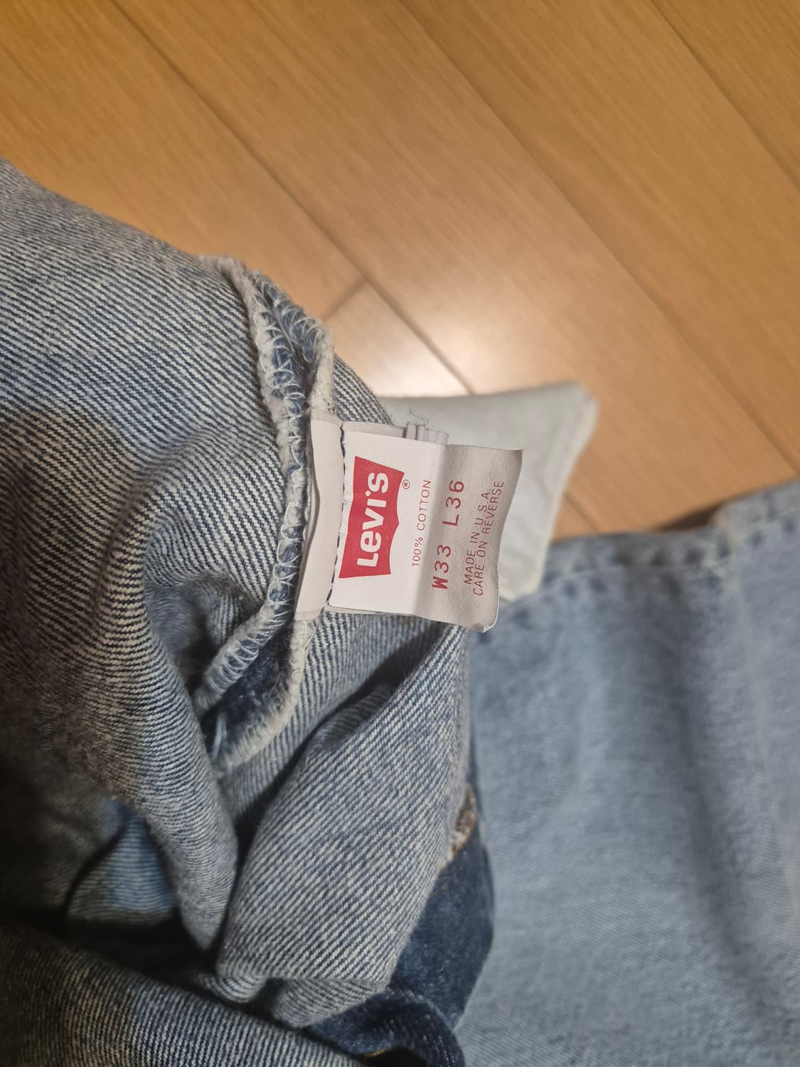 90s 미국 리바이스 레드 501 irregular 데님 팬츠 새상품 상품이미지6