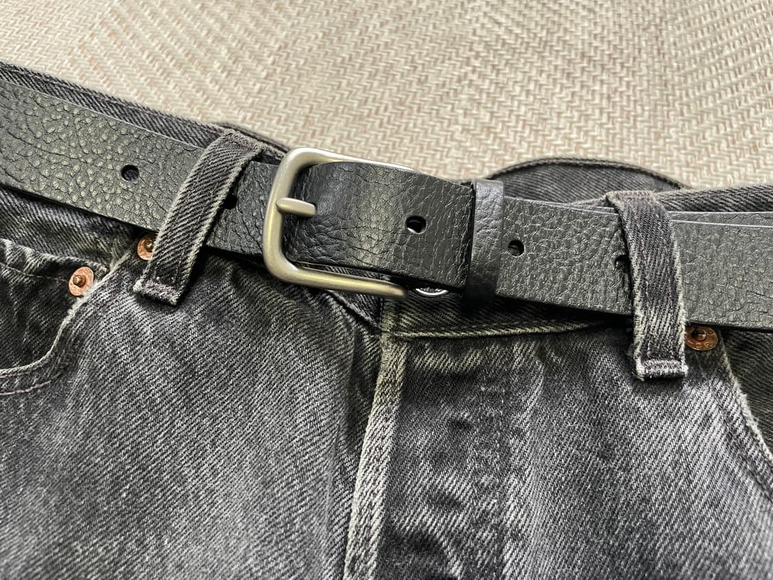 빈티지 genurine leather 실버버클 레더벨트  상품이미지2