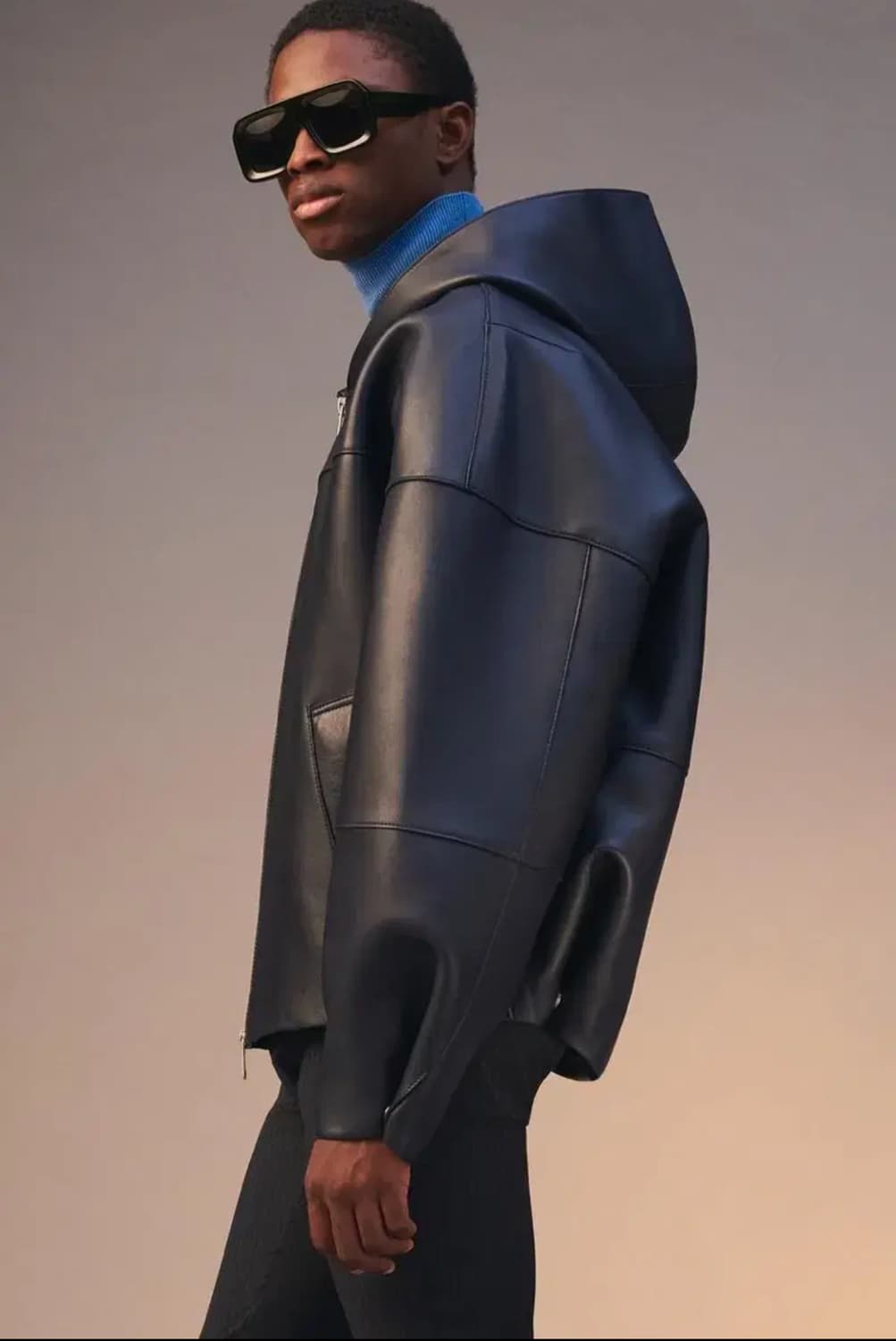 자라 후드 레더 점퍼 가죽 자켓 LIMITED EDITION L-XL 상품이미지2