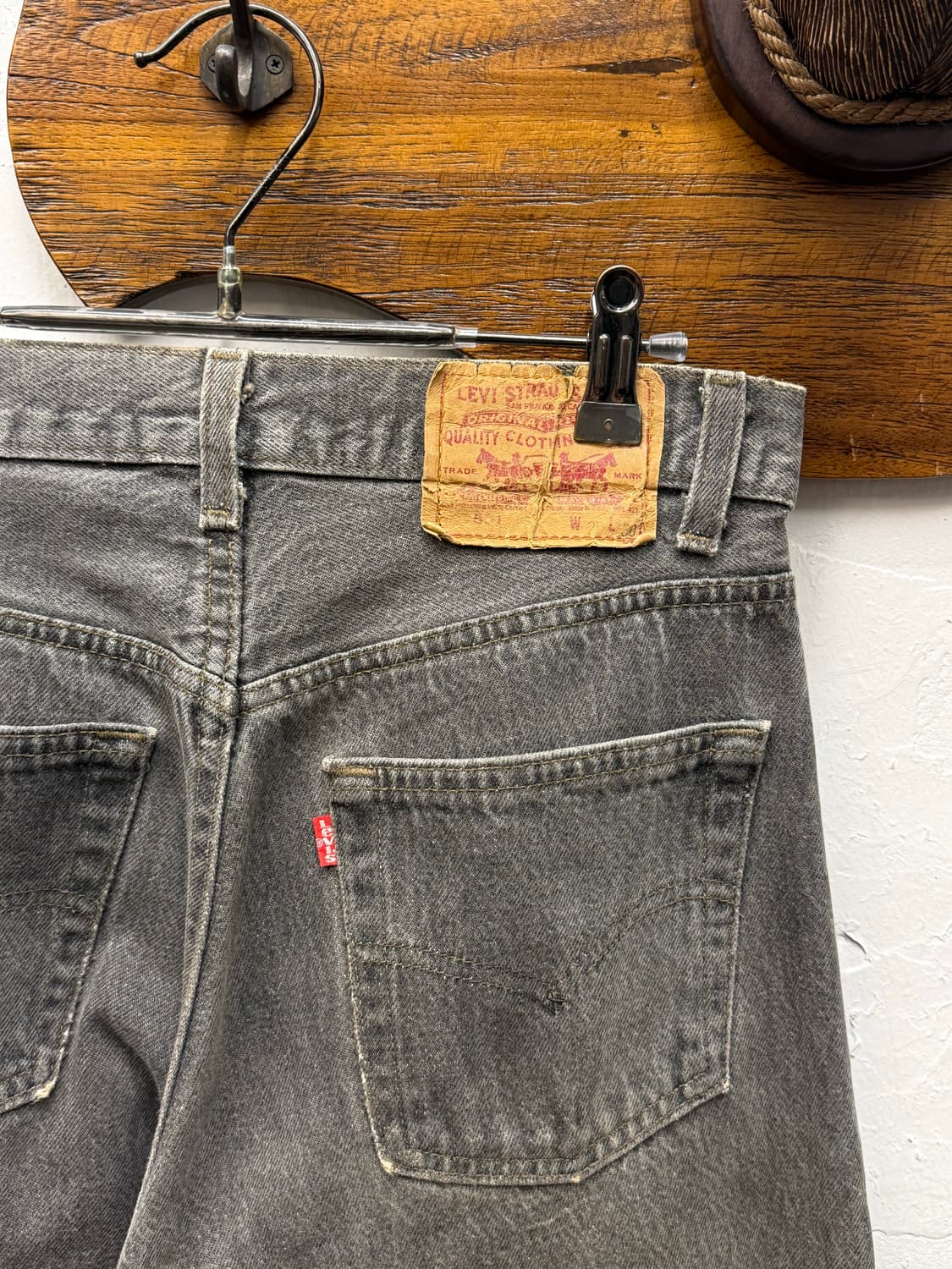 90s USA Levi's 501 Straight Gray Denim P 상품이미지3