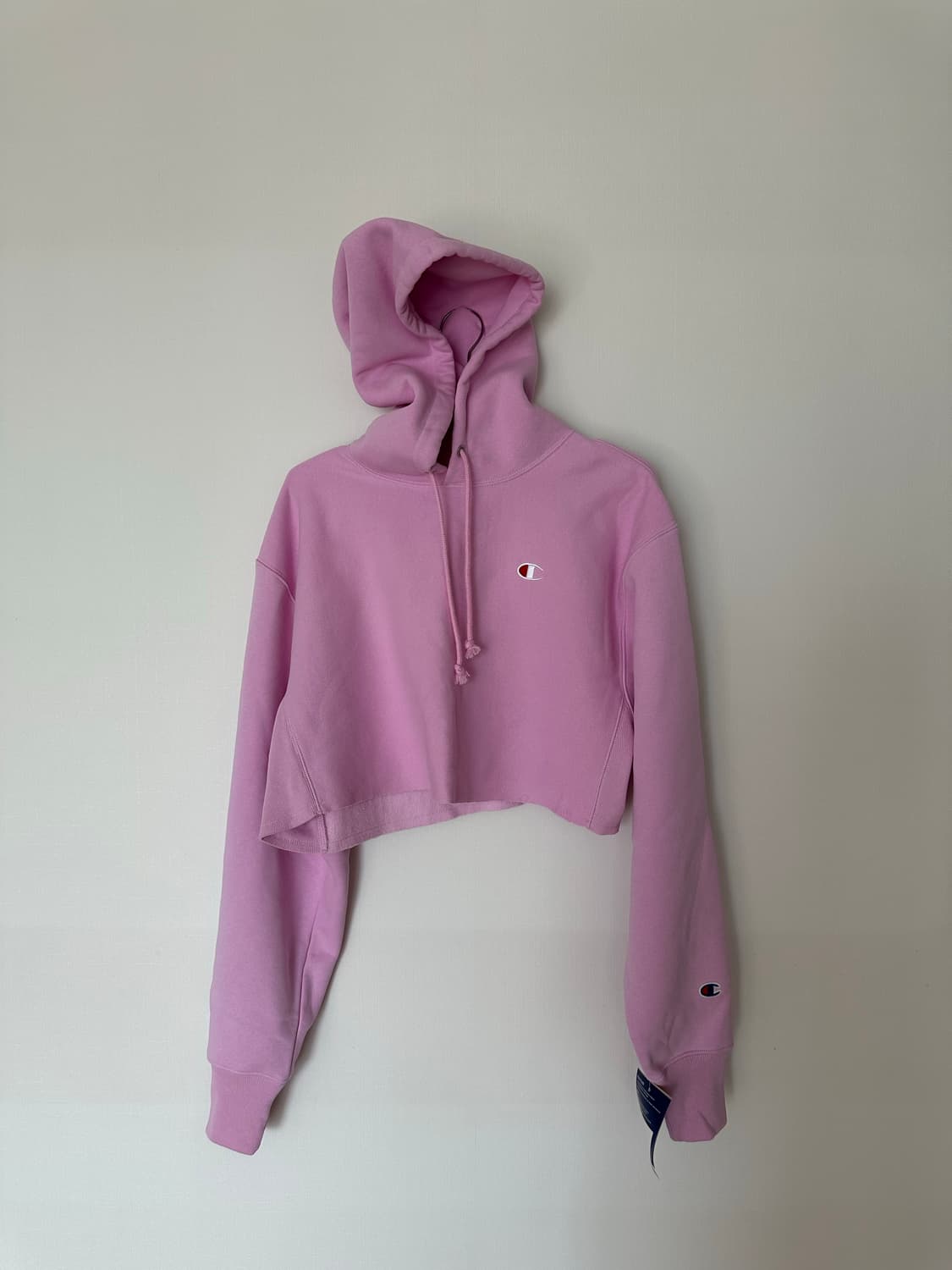 챔피온 크롭 후드 핑크 상품이미지1