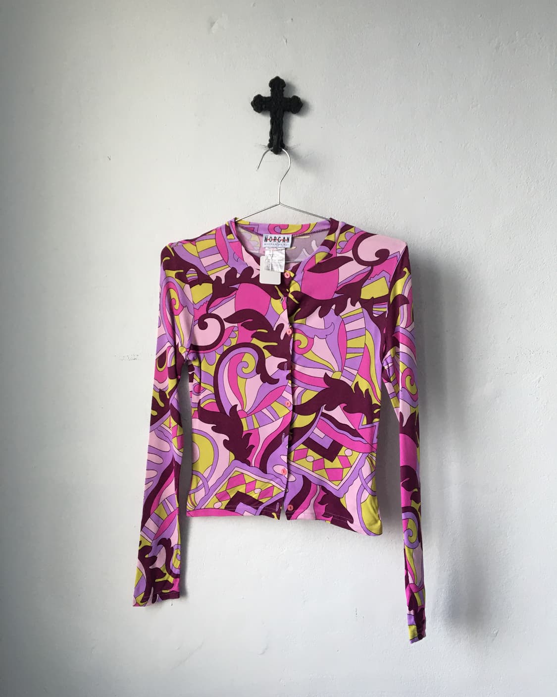 Morgan oriental pattern slim fit cardiga 상품이미지2