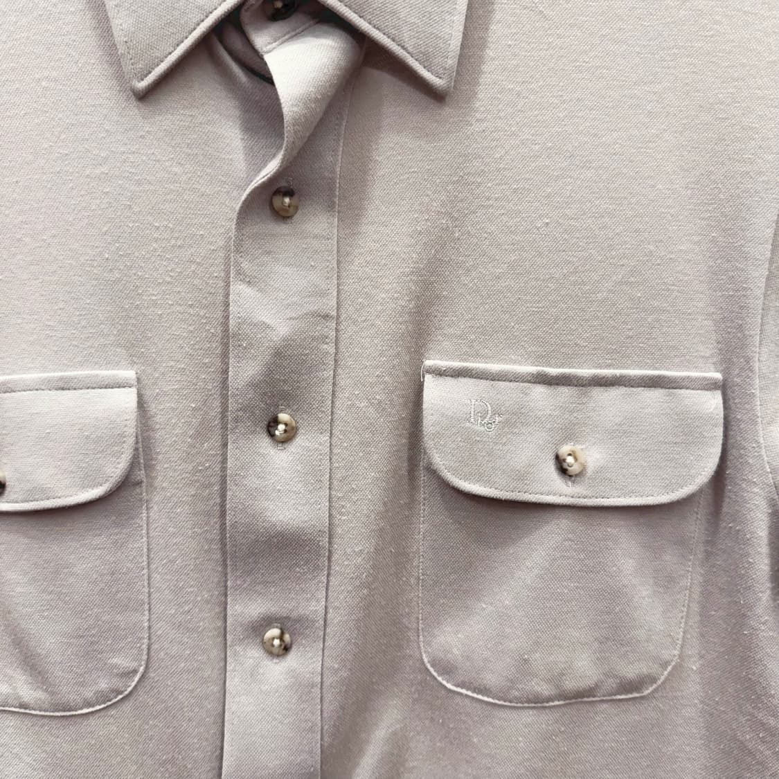 크리스찬 디올 무슈 반팔 카라 셔츠 투포켓 디테일 라이트 그레이 상품이미지6