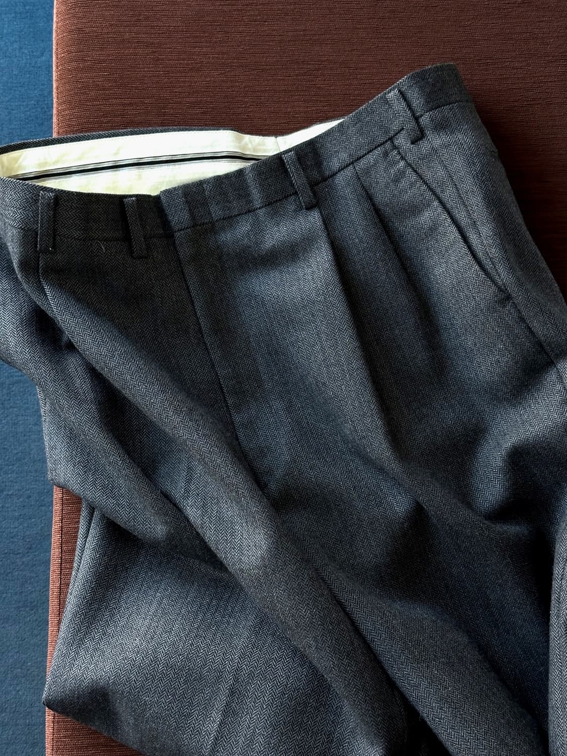 Tweed design 2 tuck wide straight slacks 상품이미지1