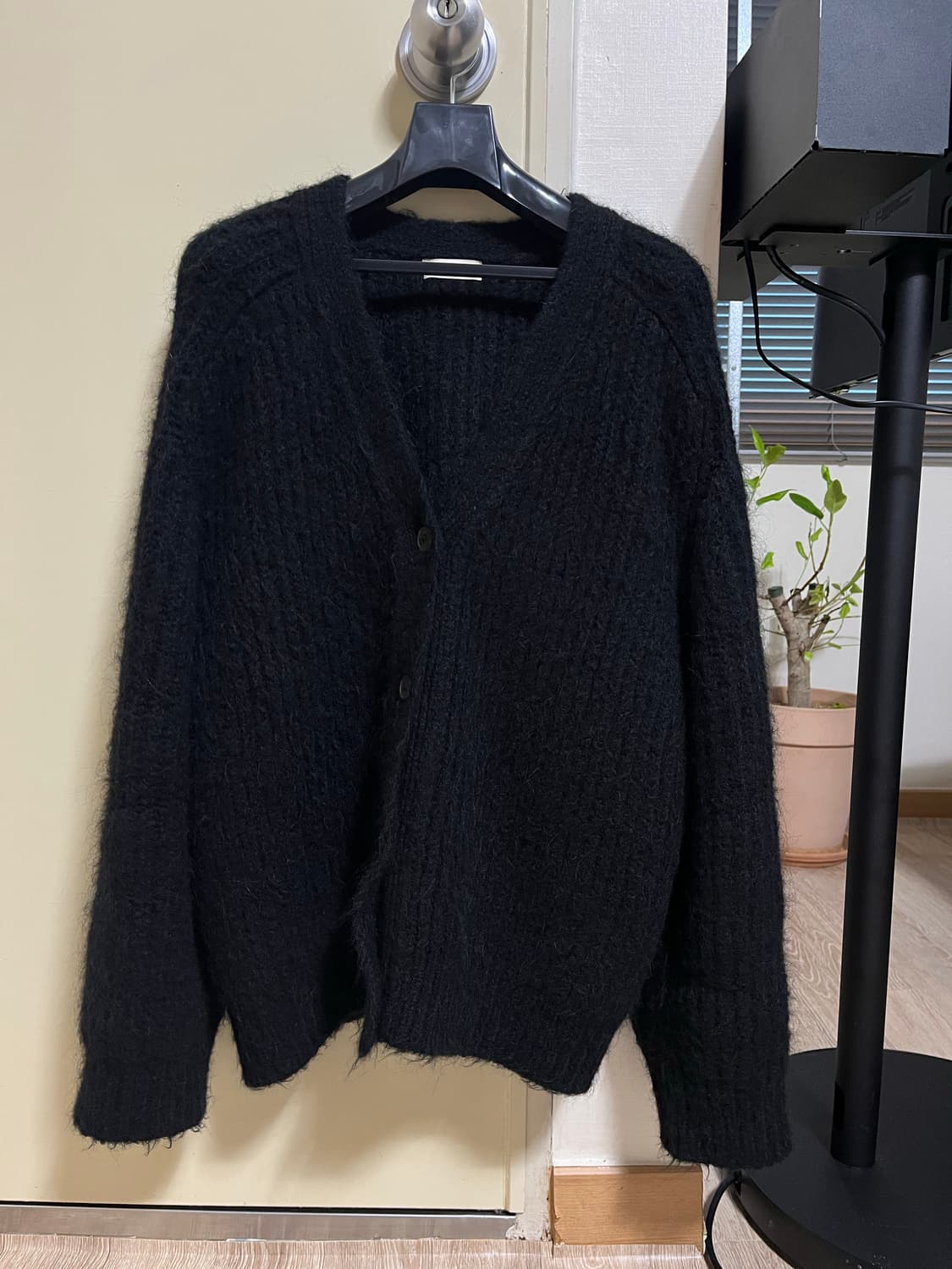 파사드패턴 알파카 클라우드 가디건 블랙 S 상품이미지7