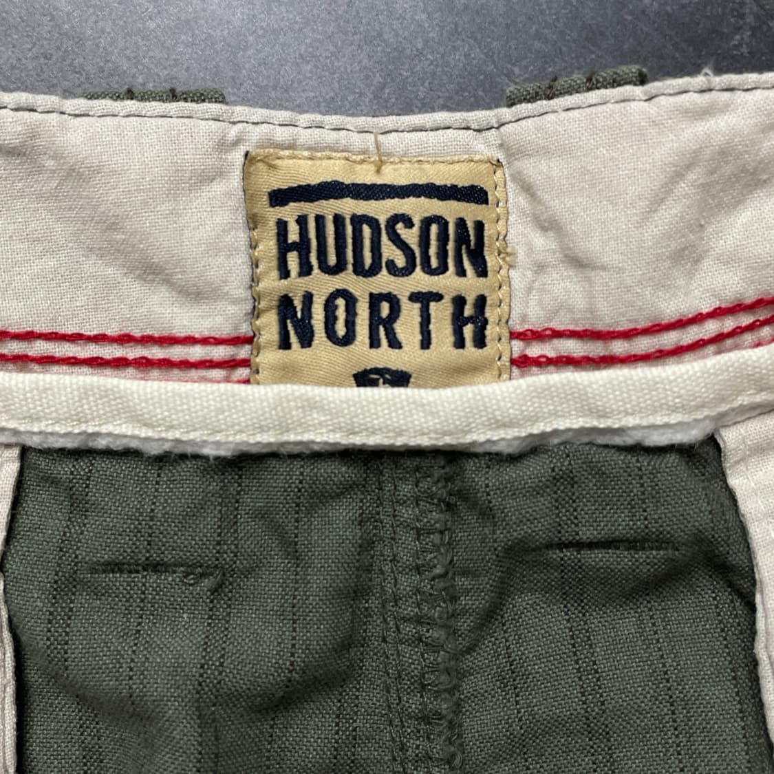 HUDSON 빈티지 카키 스트라이프 코튼 카고 하프 팬츠 A00762 상품이미지8