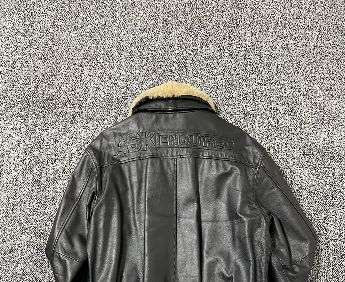빈티지9. ASK 에스크 소가죽 자켓 퍼 탈부착 누빔 라이더 점퍼 레더 상품이미지3