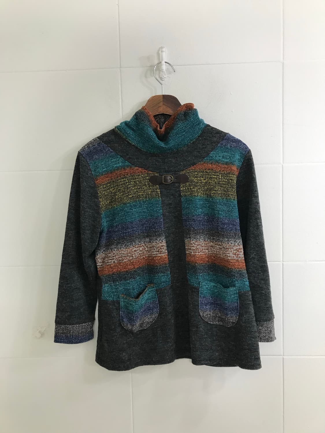 빈티지 히피 모리 카키 패딩 코디세트 상품이미지6