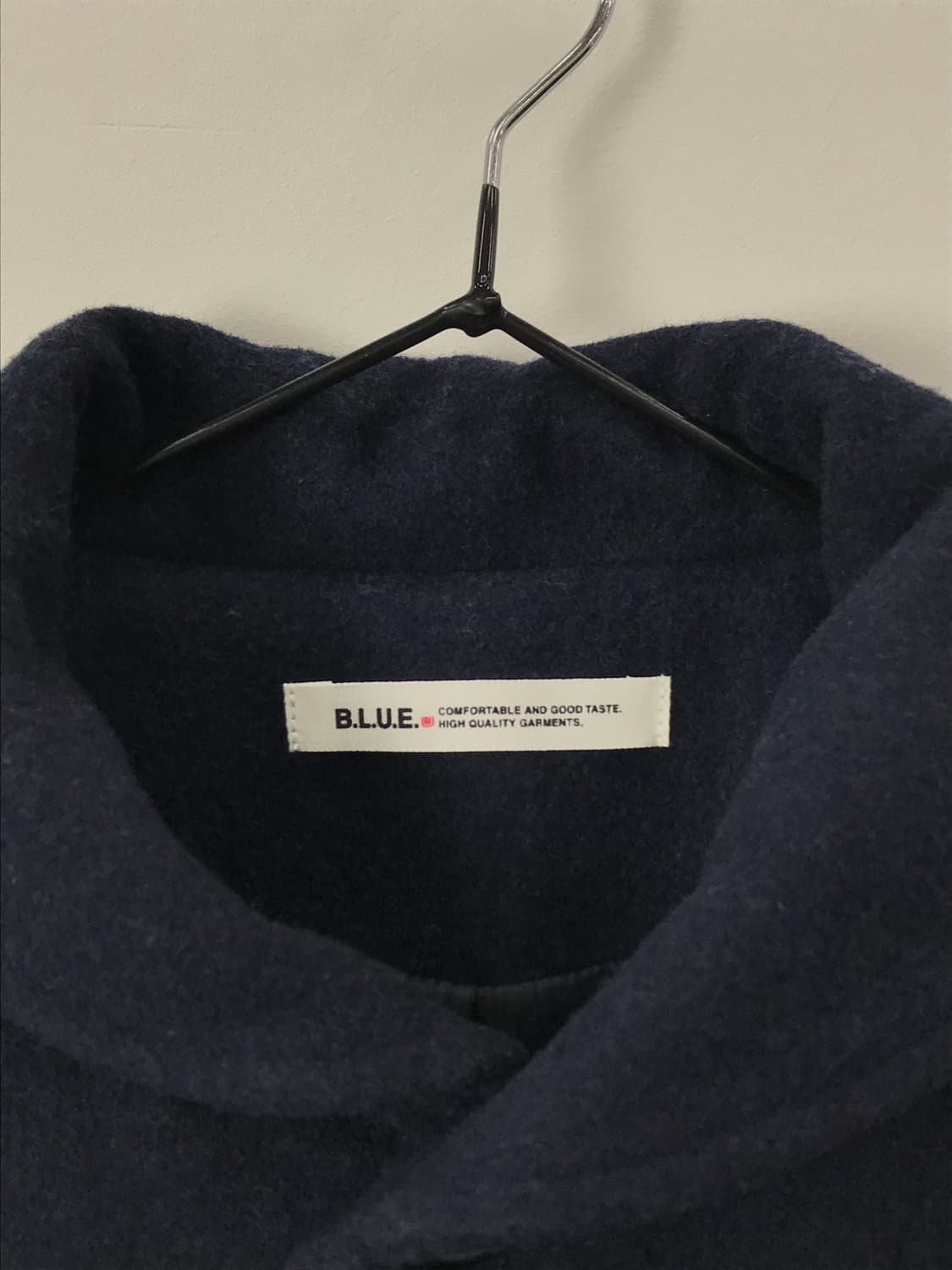 Jpn Navy Shawl Collar Wool-Blend Coat 상품이미지7