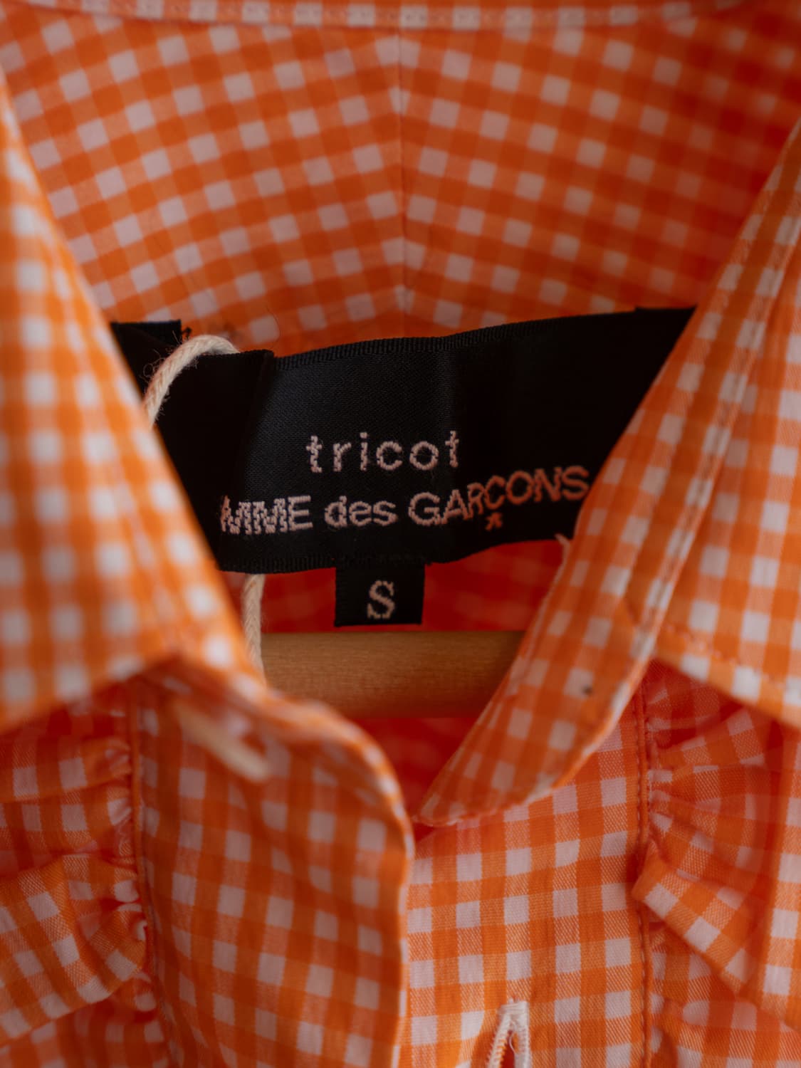 꼼데가르송 트리콧 체크 프릴 셔츠 상품이미지5