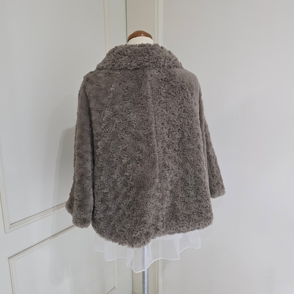 일본빈티지)브라운판쵸 초코히메라떼갸루st 인조퍼 떡볶이 망토 케이프 상품이미지3