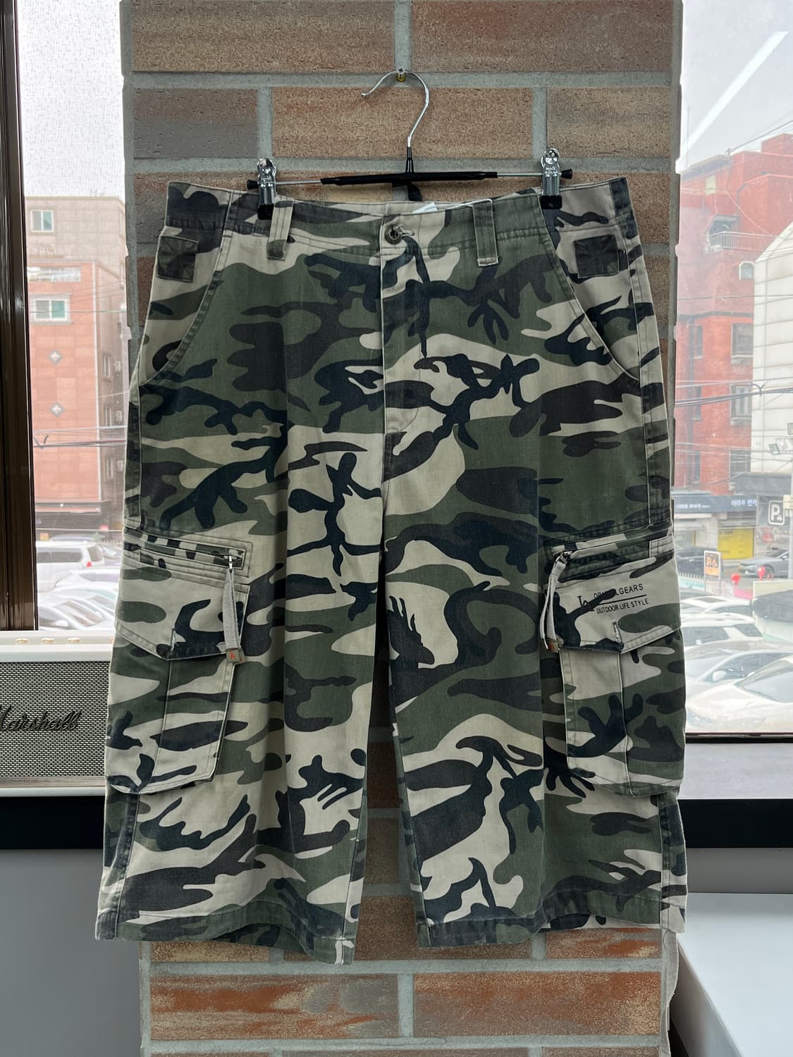 빈티지 카모플라주 카고 하프 팬츠 상품이미지7