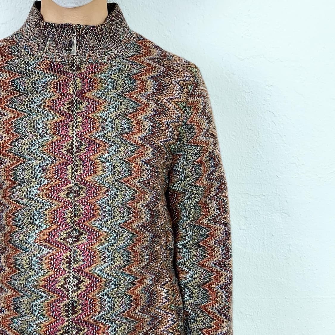 미쏘니 패턴 집업 자켓 상품이미지2