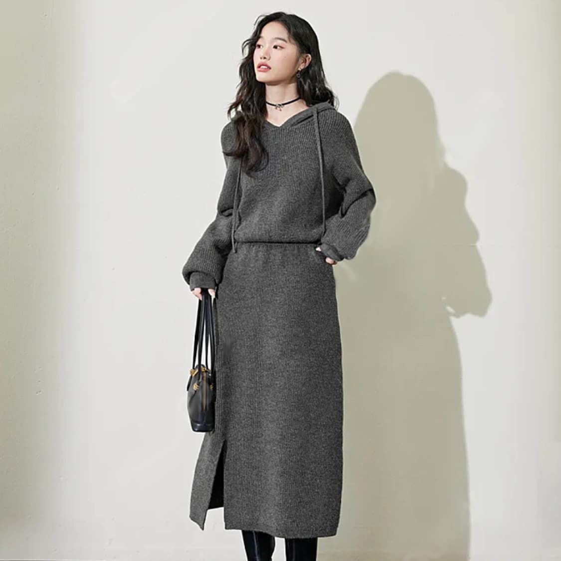 쿠오세(KUOSE) 후디 니트원피스 66-77 새상품 상품이미지1